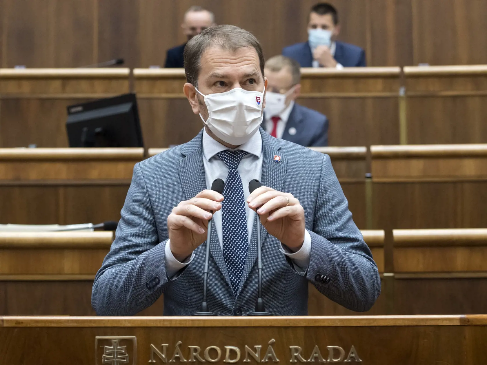 Predseda vlády Igor Matovič (OĽaNO) počas príhovoru v rámci 16. schôdze NR SR 23. októbra 2020 v Bratislave.