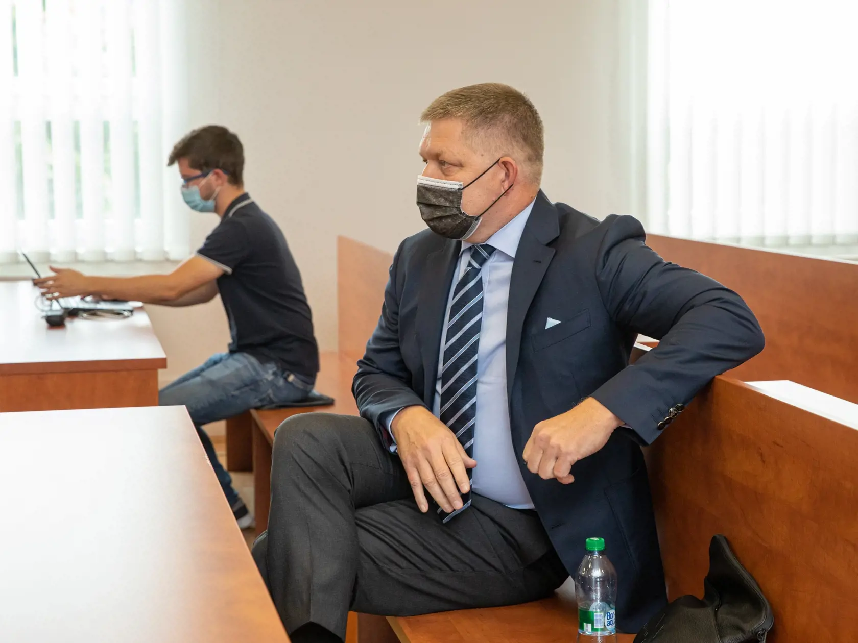 Na snímke je Predseda strany strany SMER- sociálna demokracia Robert Fico ktorý prišiel na hlavné pojednávanie s bývalým špeciálnym prokurátorom Dušanom Kováčikom. Fico na pojednávanie prišiel ako verejnosť.