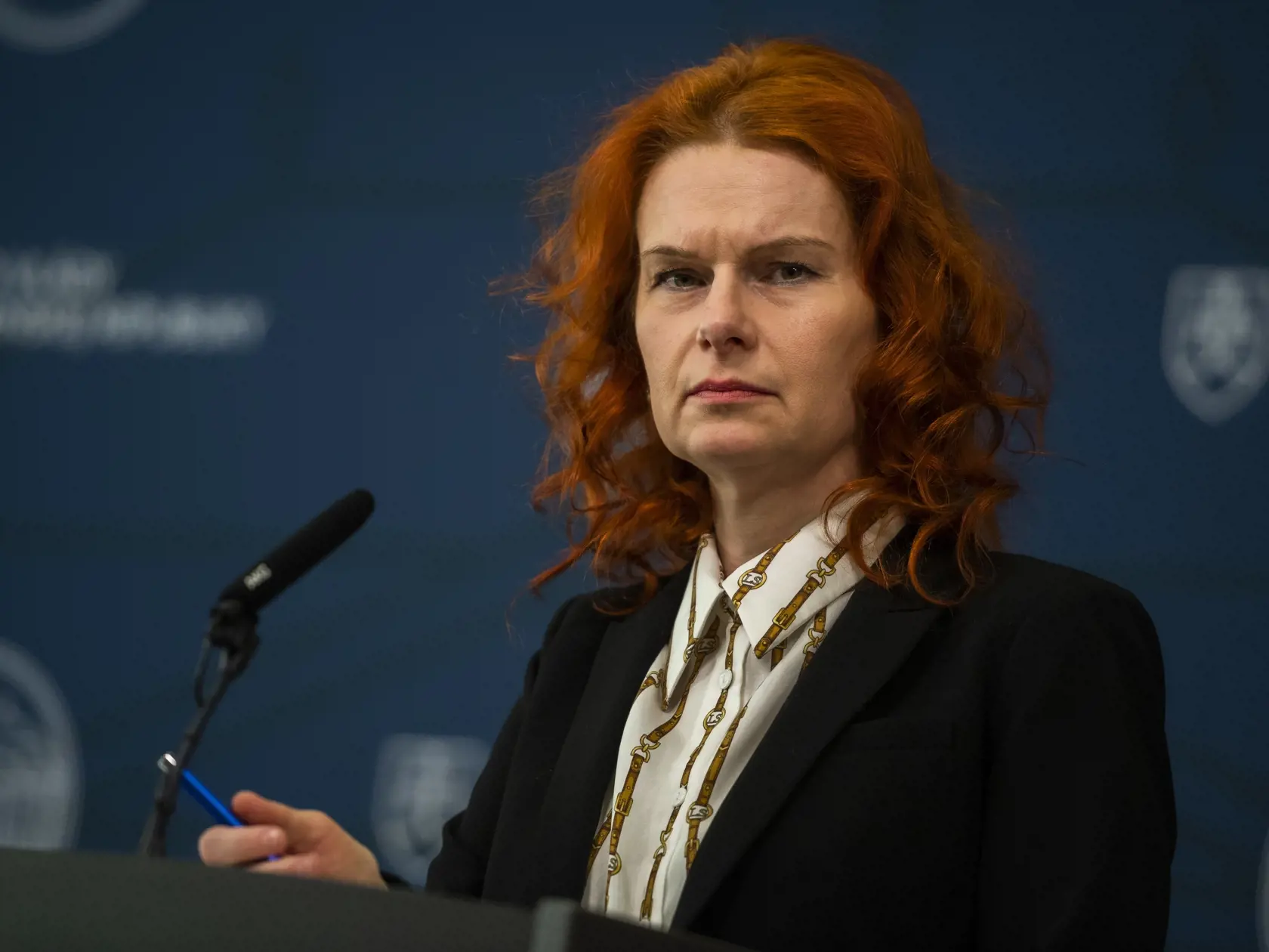 Na snímke generálna riaditeľka sekcie plánu obnovy Úradu vlády SR Lívia Vašáková počas tlačovej konferencie k odchodu ministra zdravotníctva SR Vladimíra Lengvarského (nominant OĽANO) v Bratislave 2. marca 2023. FOTO TASR - Jaroslav Novák