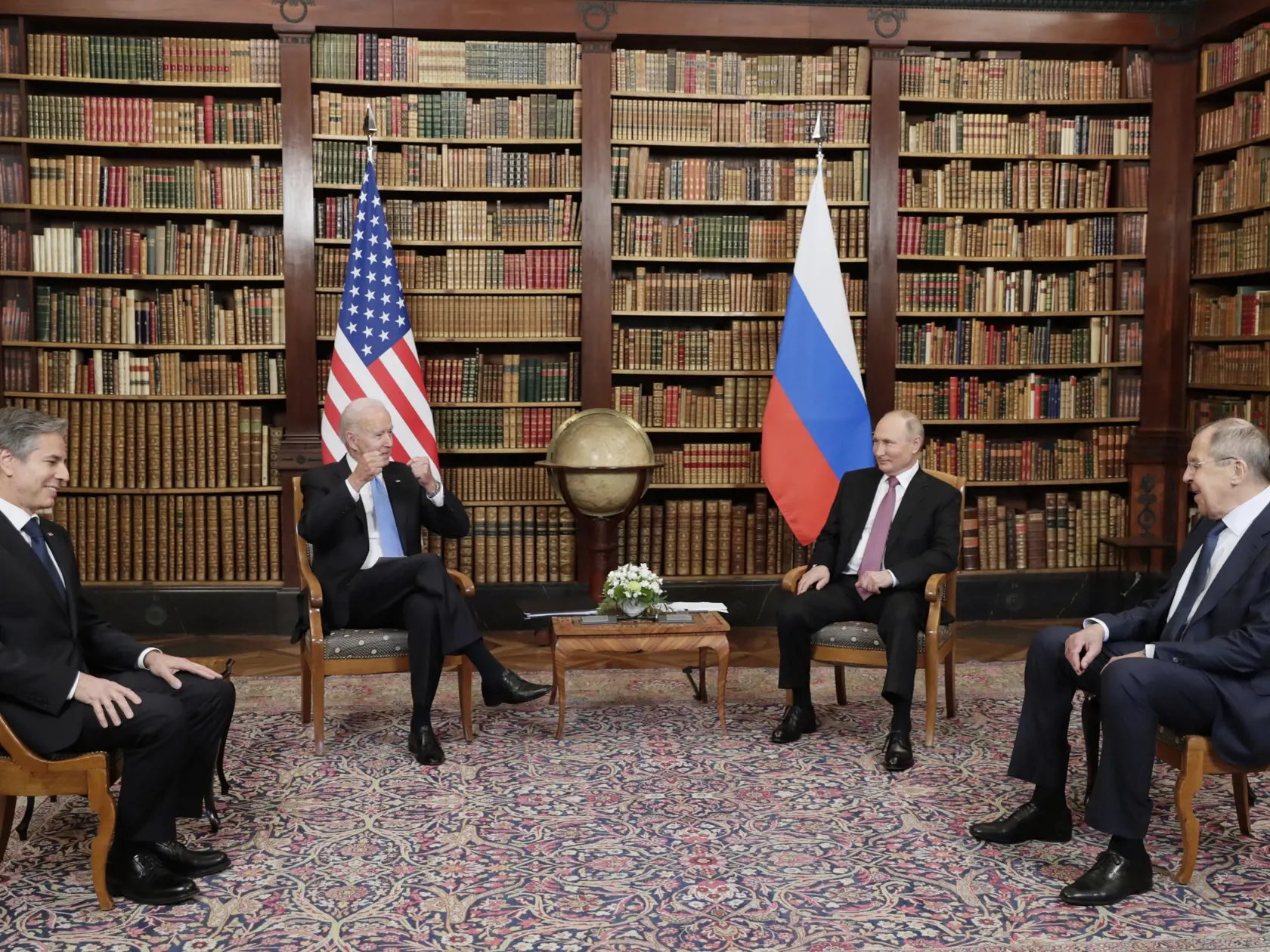 Joe Biden a Vladimir Putin na samite v Ženeve.