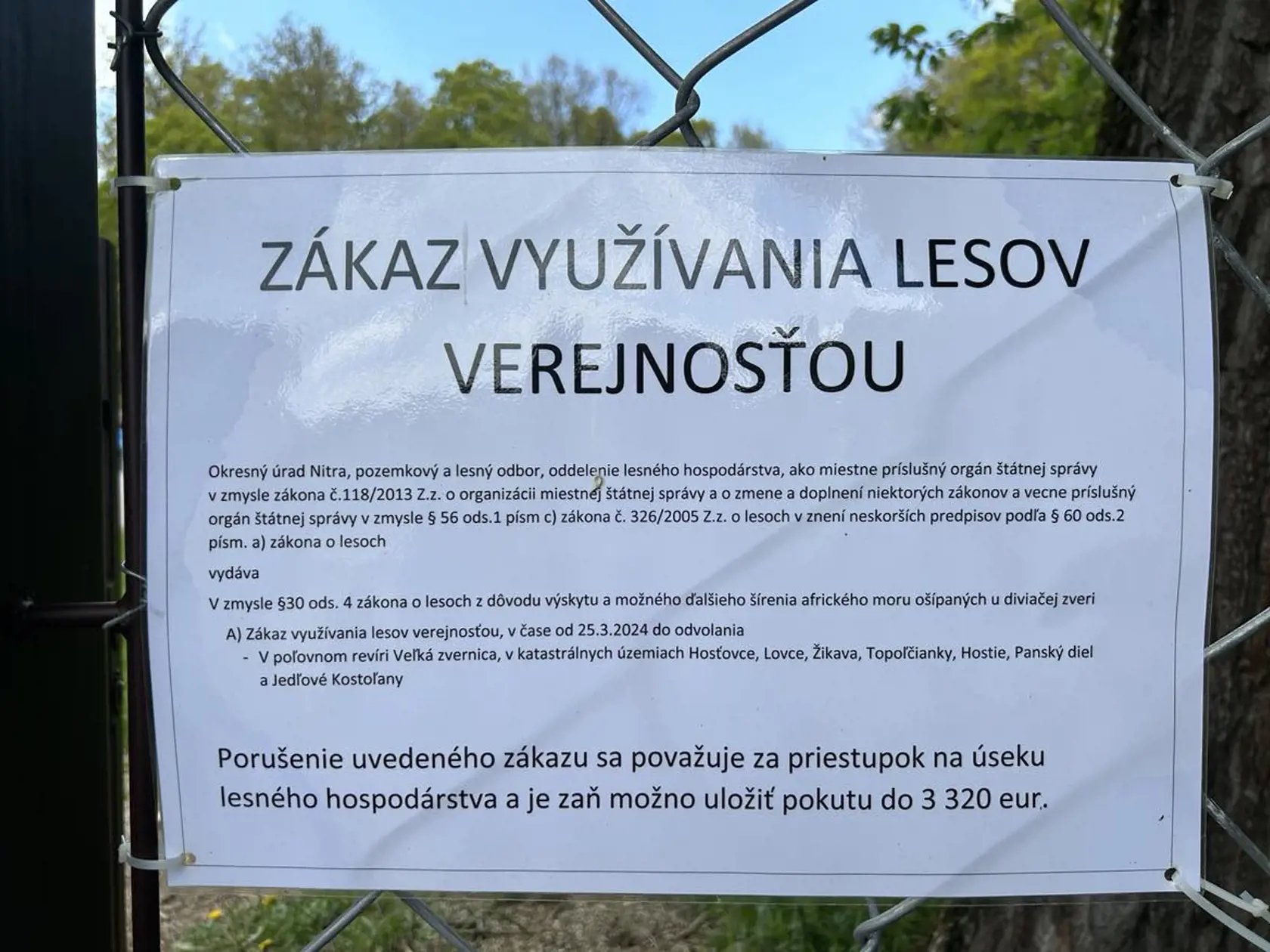 Pokyny pre návštevníkov zvernice