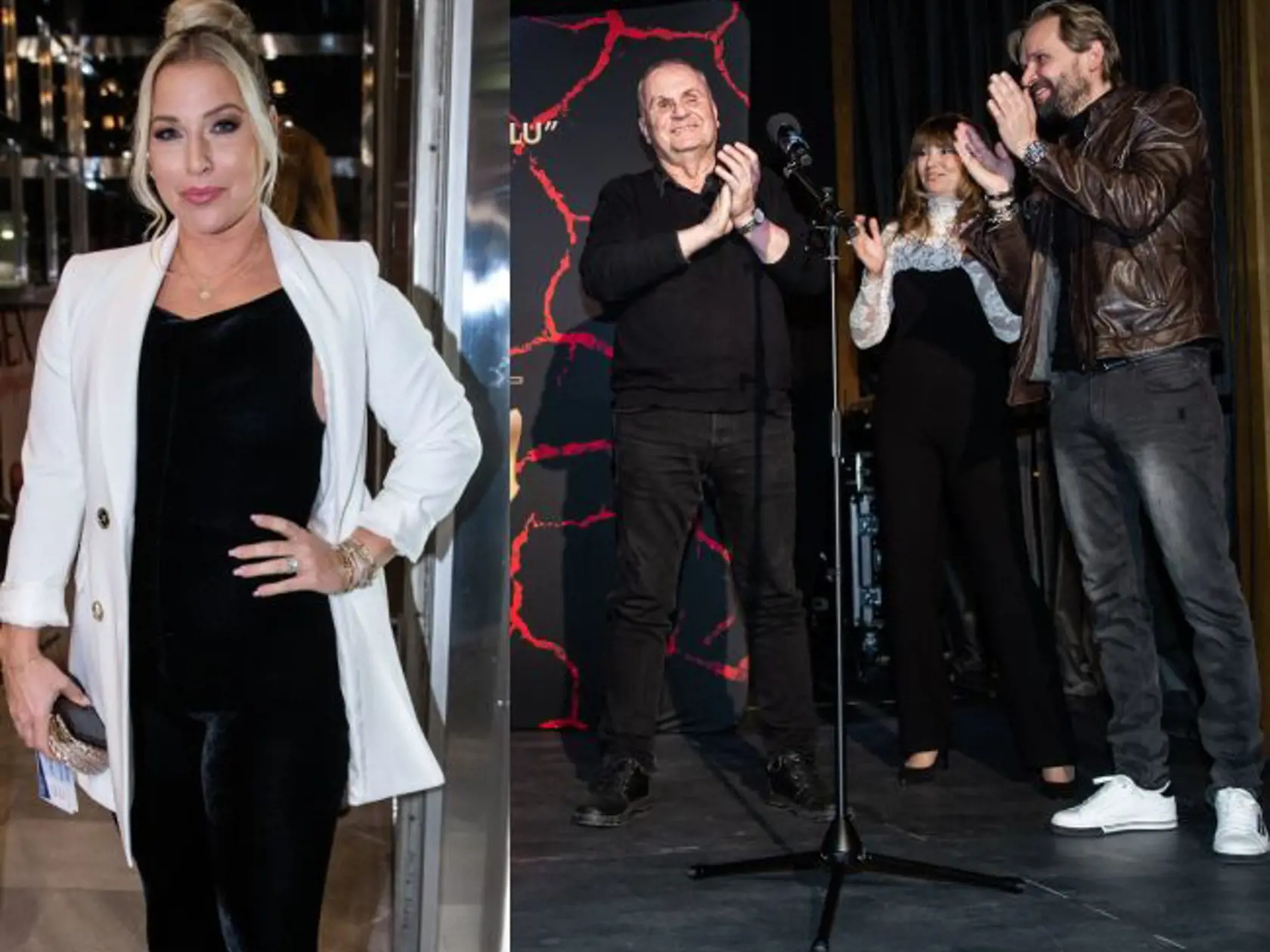 Dominika Cibulková na premiére Ďurovčíkovho muzikálu Voda a krv nad vodou. Na afterpárty zavítal aj Jožo Ráž.