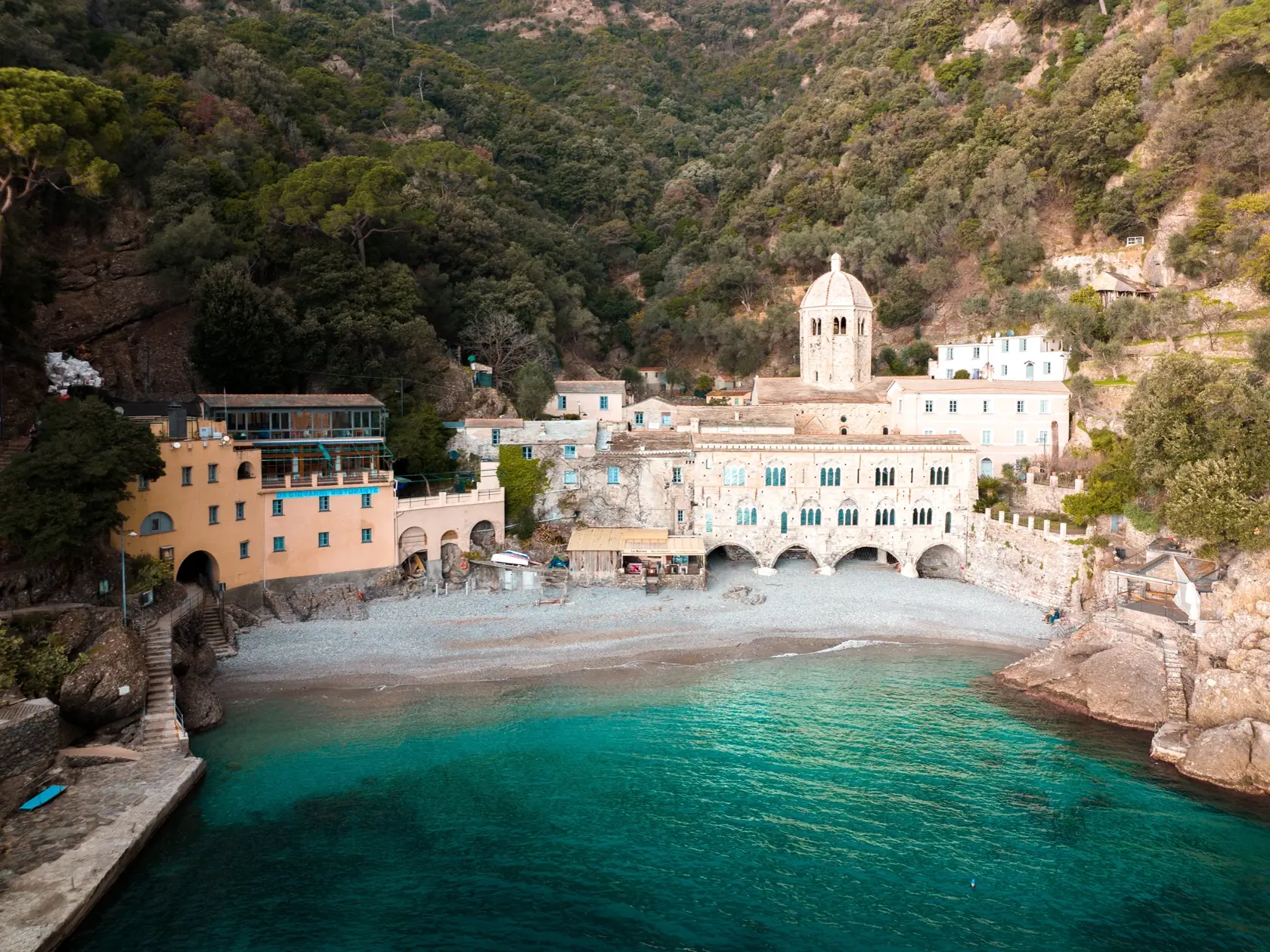 Abbey,Of,San,Fruttuoso,Seen,From,The,Sea