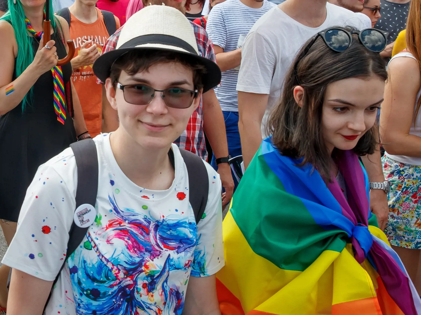 Dúhový pride - pochod za práva homosexuálov v centre Bratislavy.