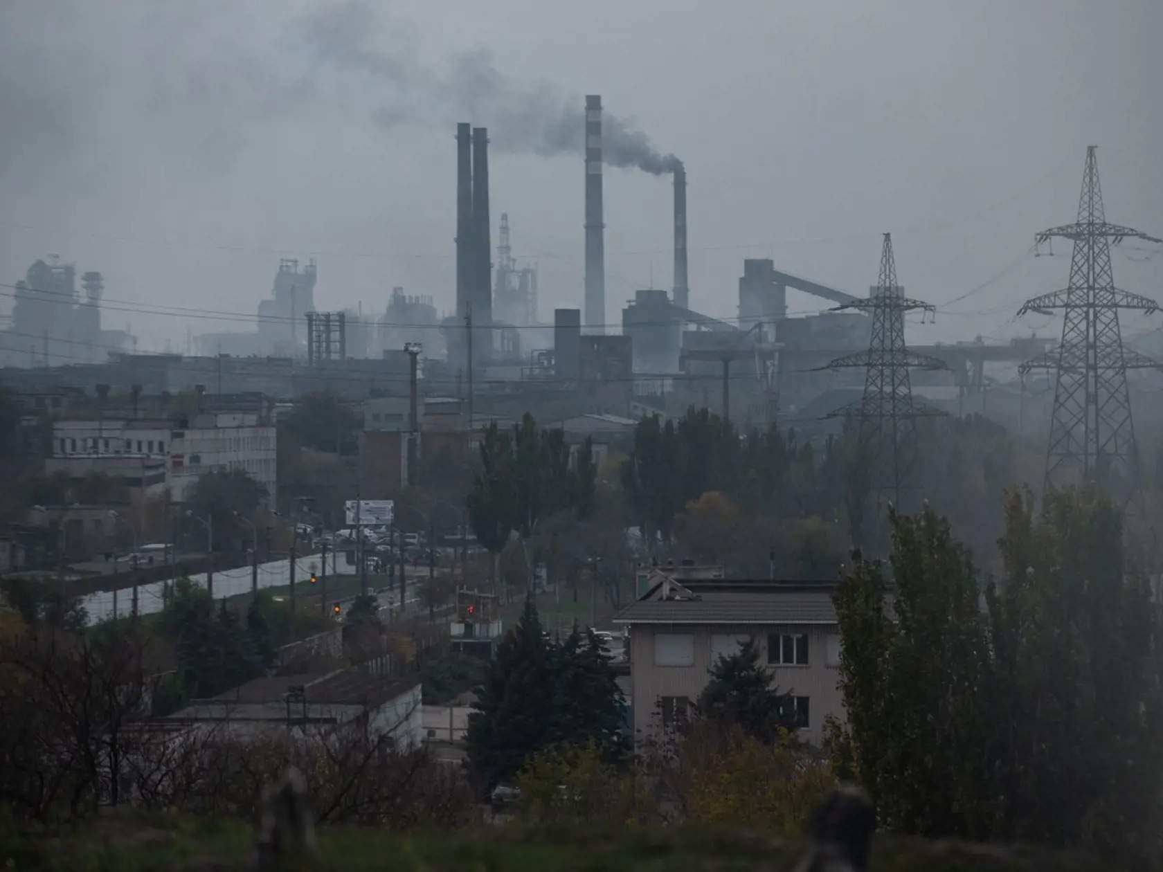 Na snímke metalurgický kombinát Azovstaľ v Mariupole pred vojnou.