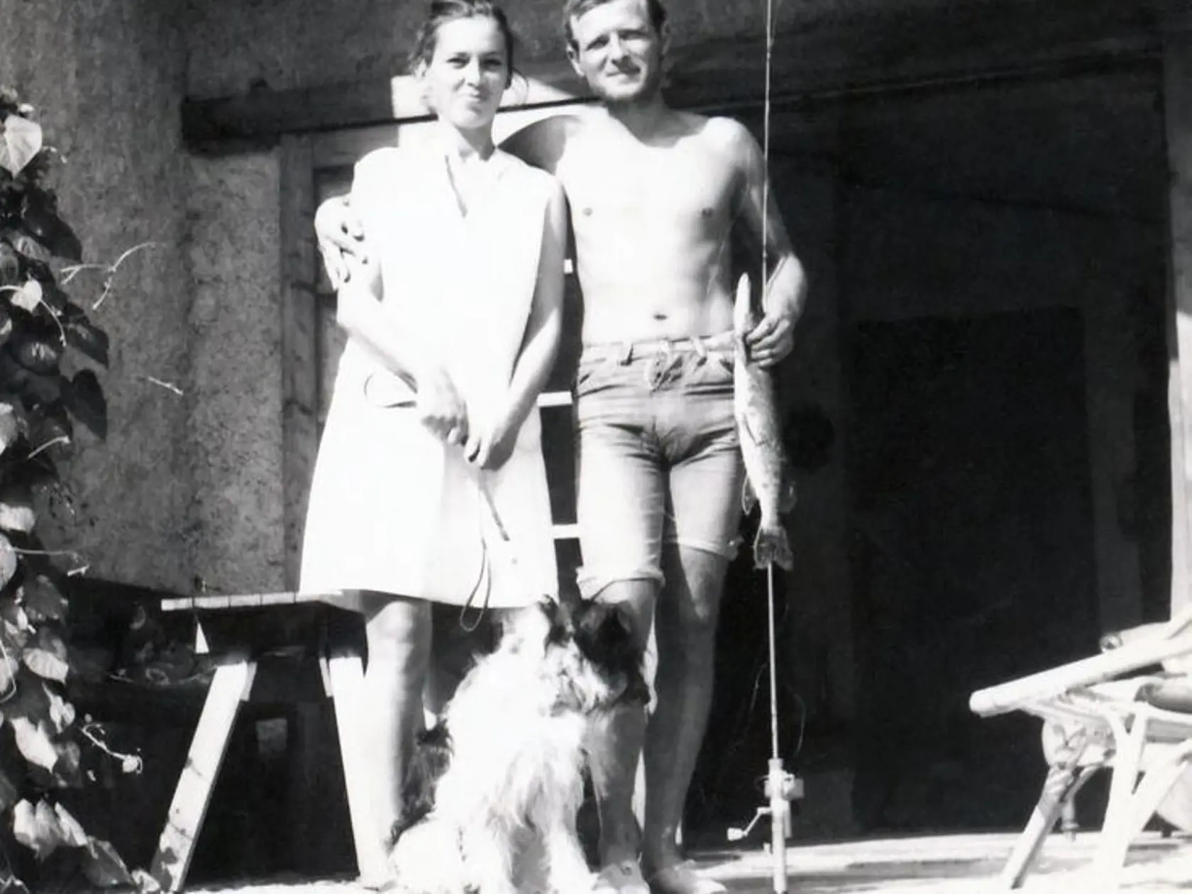 70. roky - Soňa a Jiří Kodetovci na terase domu.