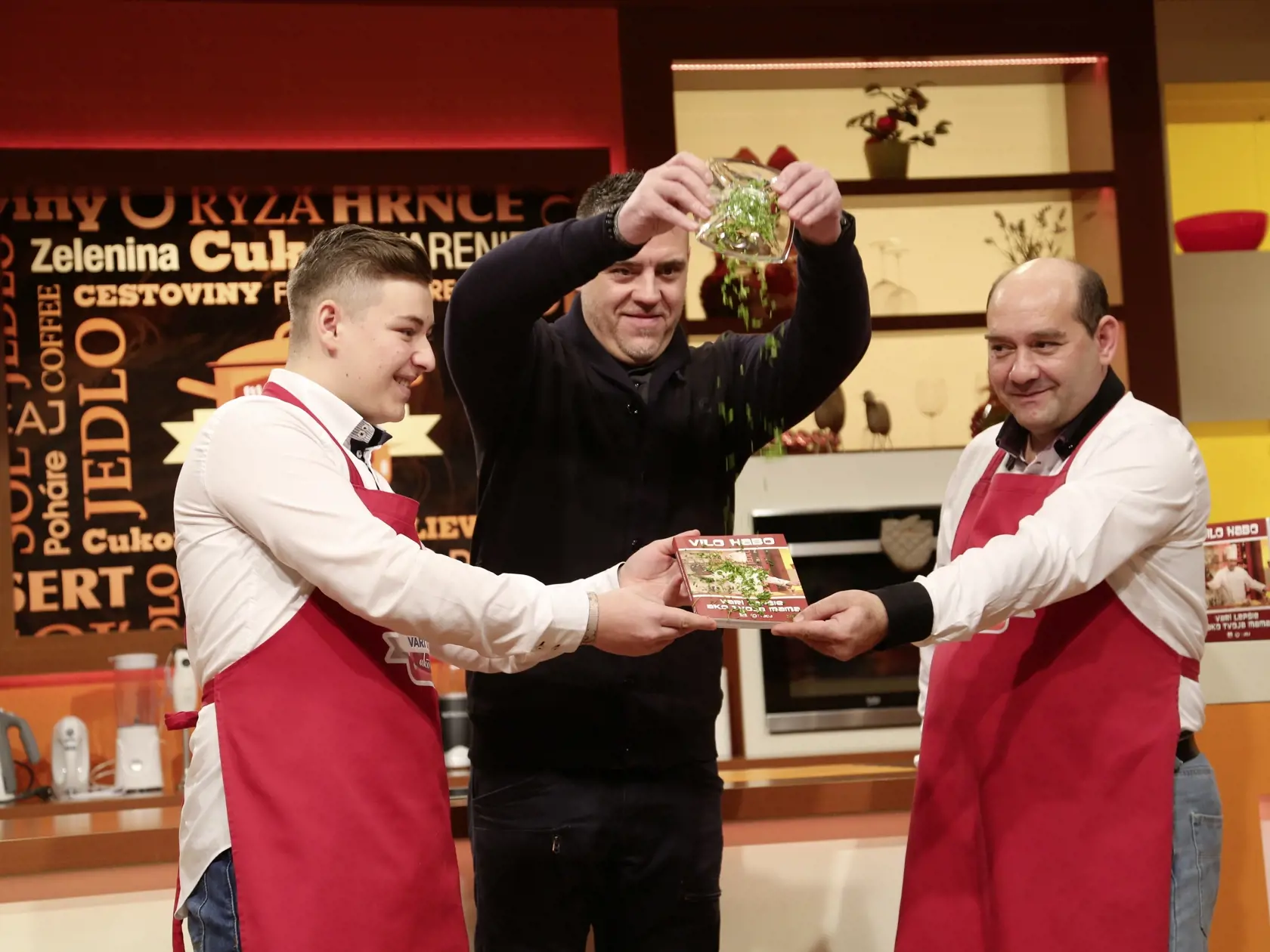 Habo Viliam, Habo David a Korbelič Martin na krste knihy.