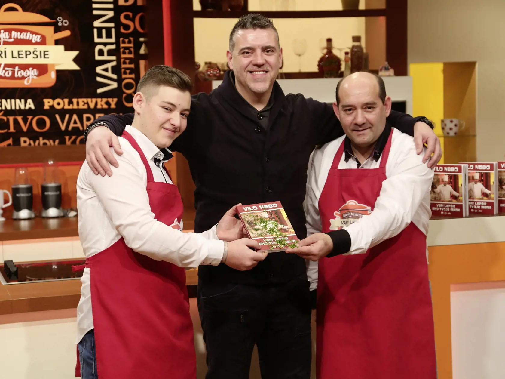 Habo Viliam, Habo David a Korbelič Martin na krste knihy.