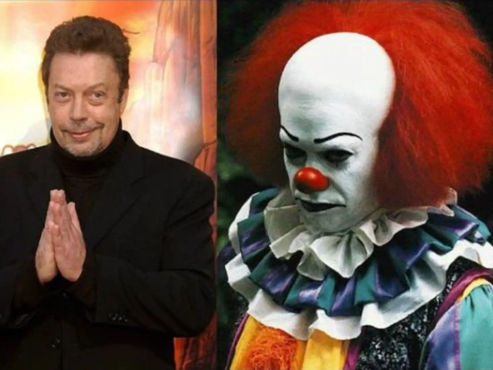 Tim Curry ako Pennywise.