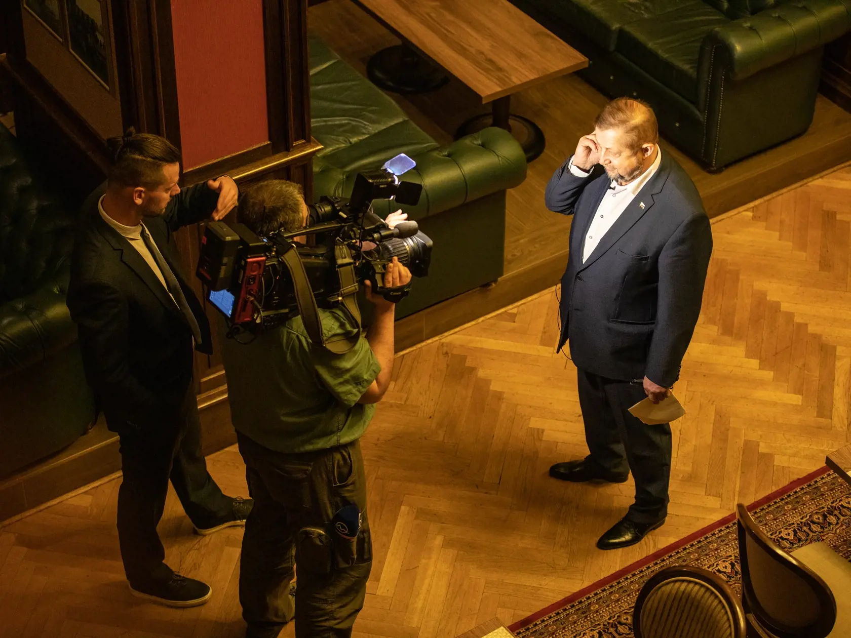 Volebný štáb Štefana Harabina (na snímke) počas prezidentských volieb 2019. Harabin zvolený nebol.