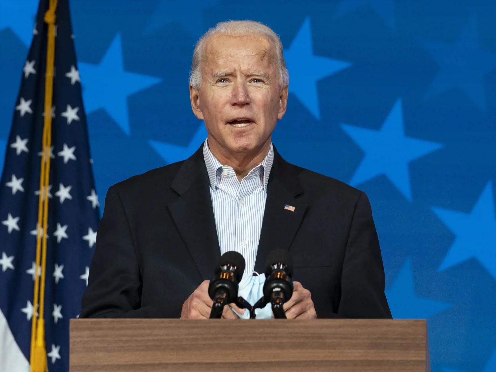 WA 2 Wilmington - Demokratický kandidát na amerického prezidenta Joe Biden počas tlačovej konferencie vo Wilmingtone vo štvrtok 5. novembra 2020. FOTO TASR/AP