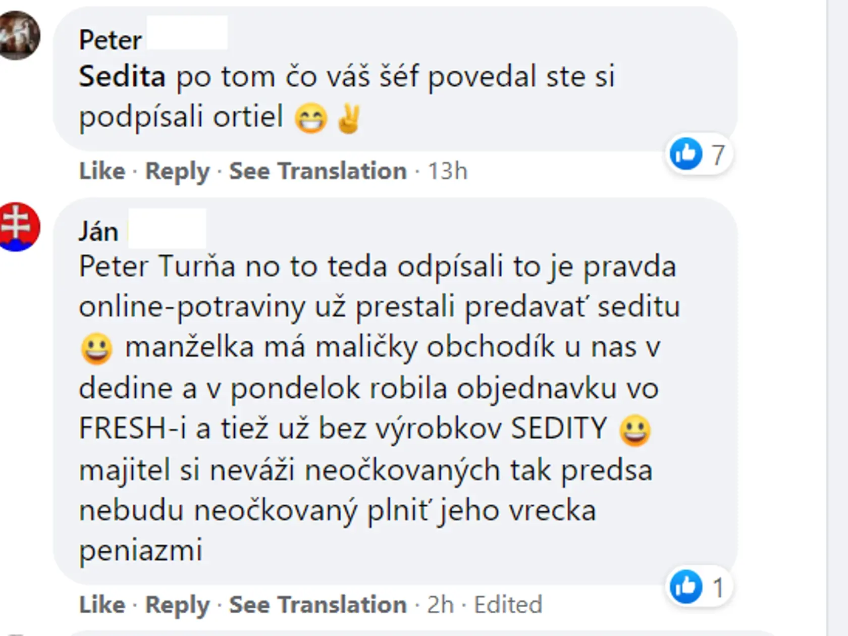 Komentáre Slovákov k výroku majiteľa Sedity.
