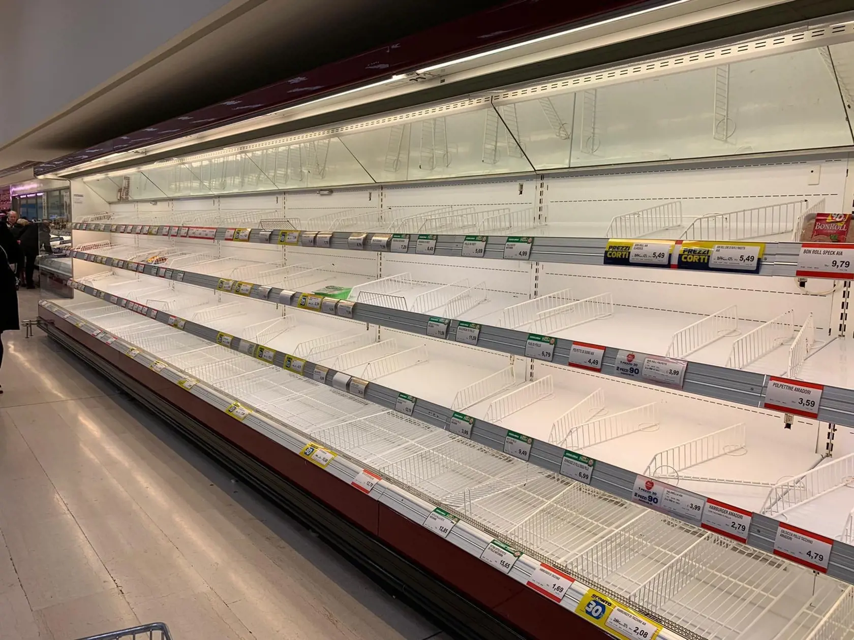 Aktuálna situácia v milánskych supermarketoch
