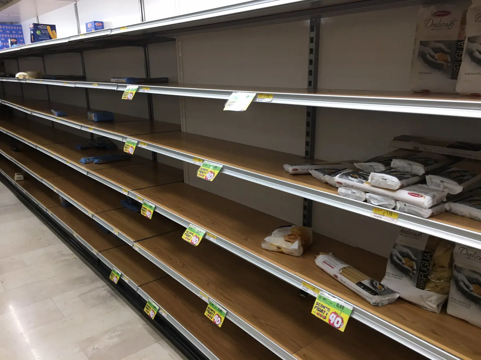 Aktuálna situácia v milánskych supermarketoch
