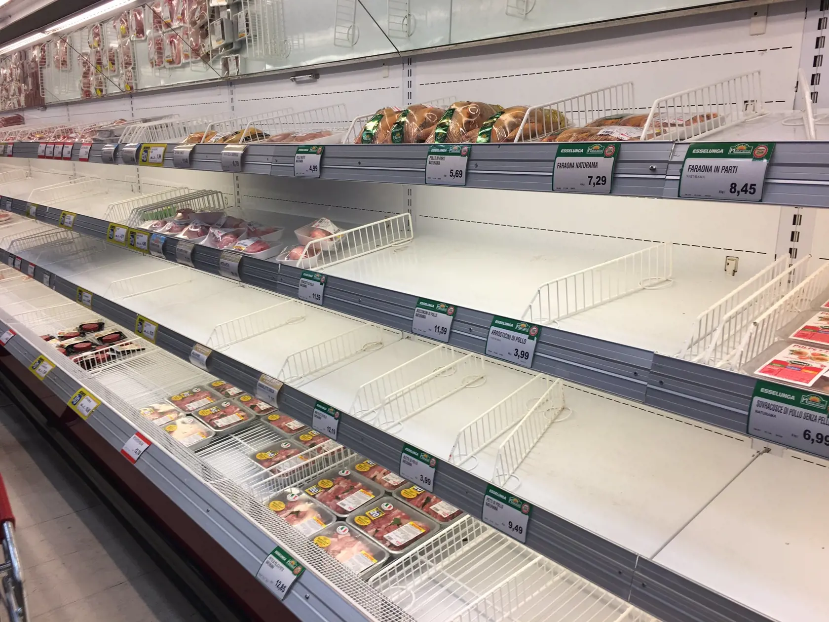 Aktuálna situácia v milánskych supermarketoch