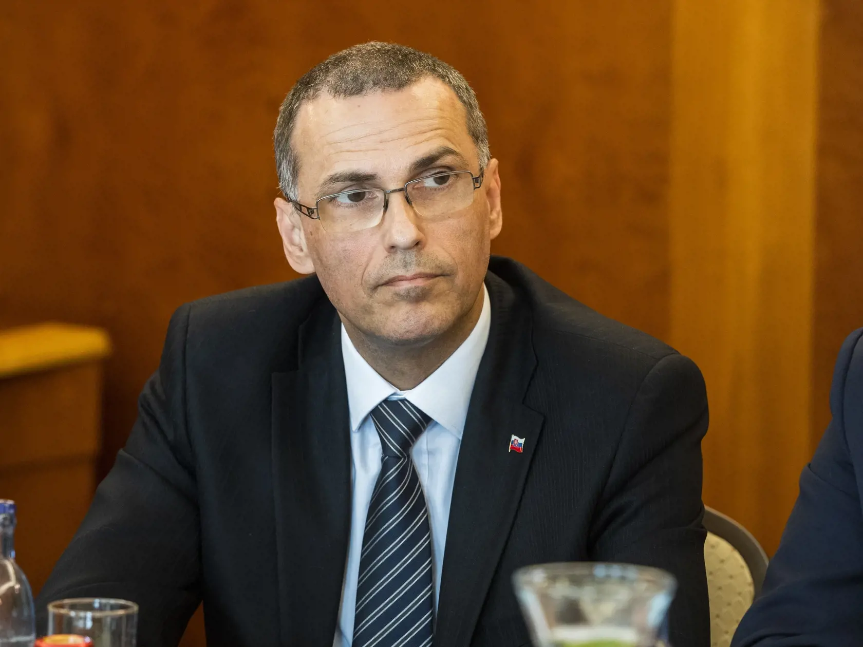 Na snímke generálny prokurátor SR Maroš Žilinka  počas okrúhleho stolu Slovenskej advokátskej komory pri príležitosti 33. výročia obnovenia slobodnej advokácie v Bratislave 27. apríla 2023.