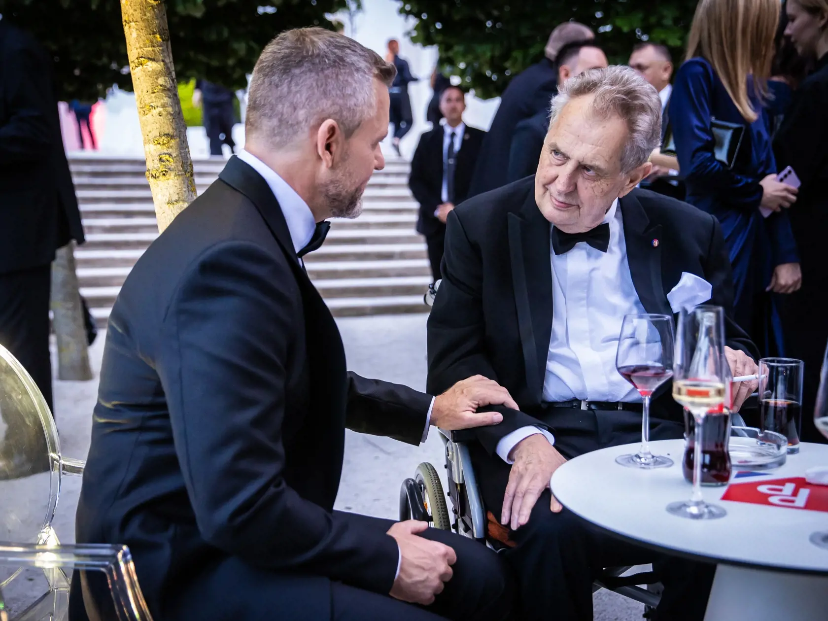 Slávnostná recepcia prezidenta SR Petra Pellegriniho na Bratislavskom hrade. Na snímke je nový prezident Peter Pellegrini a Miloš Zeman.