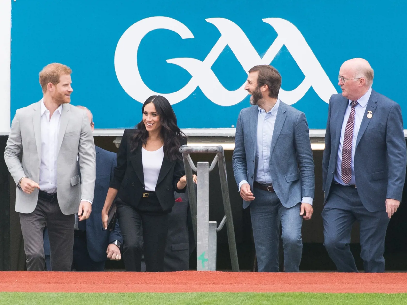 DUBLIN, IRELAND - JULY 11:  Prince Harry, Duke of Sussex and Meghan, Duchess of Sussex visit Croke Park, home of Ireland's largest sporting organisation, the Gaelic Athletic Association on July 11, 2018 in Dublin, Ireland.  (Photo by Samir Hussein/Samir Hussein/WireImage)