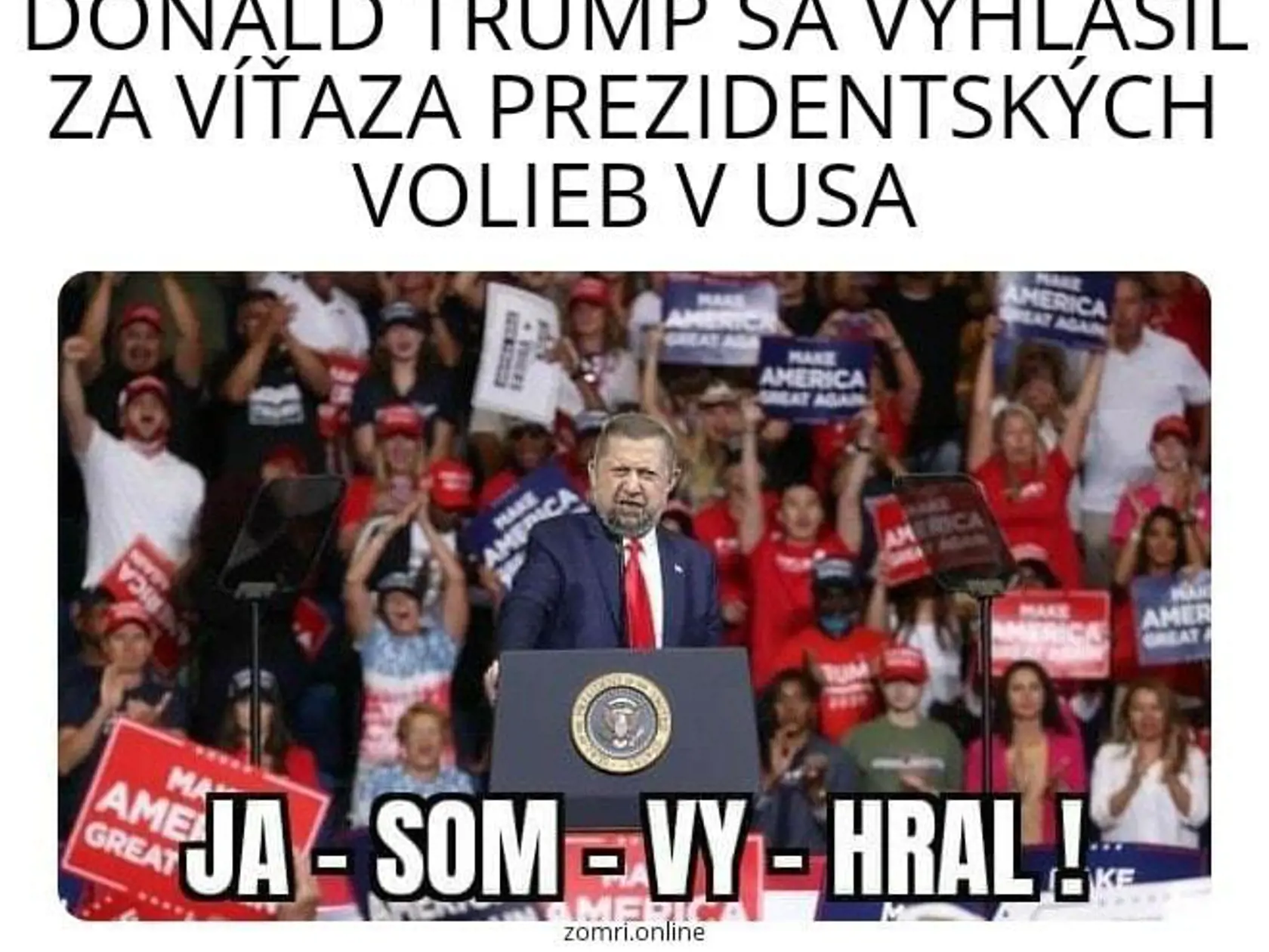 Na ví-ťa-zo-vi Trumpovi sa zabávajú už aj internetoví vtipkári.
