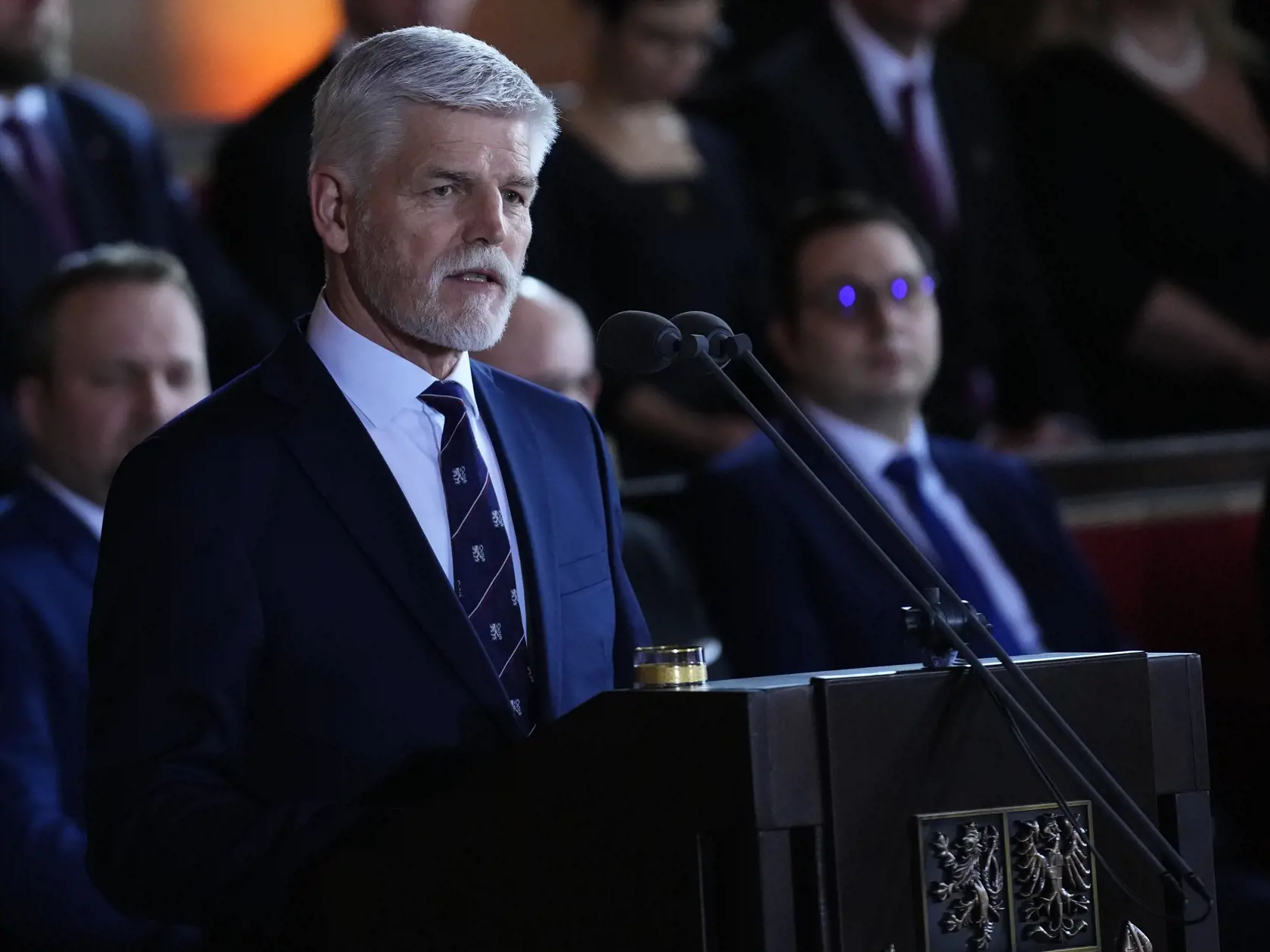 Novozvolený český prezident Petr Pavel vystúpil s prejavom k hosťom počas jeho inaugurácie na Pražskom hrade v Prahe 9. marca 2023. Petr Pavel sa vo štvrtok (9. marca) zložením sľubu stane štvrtým prezidentom samostatnej Českej republiky.