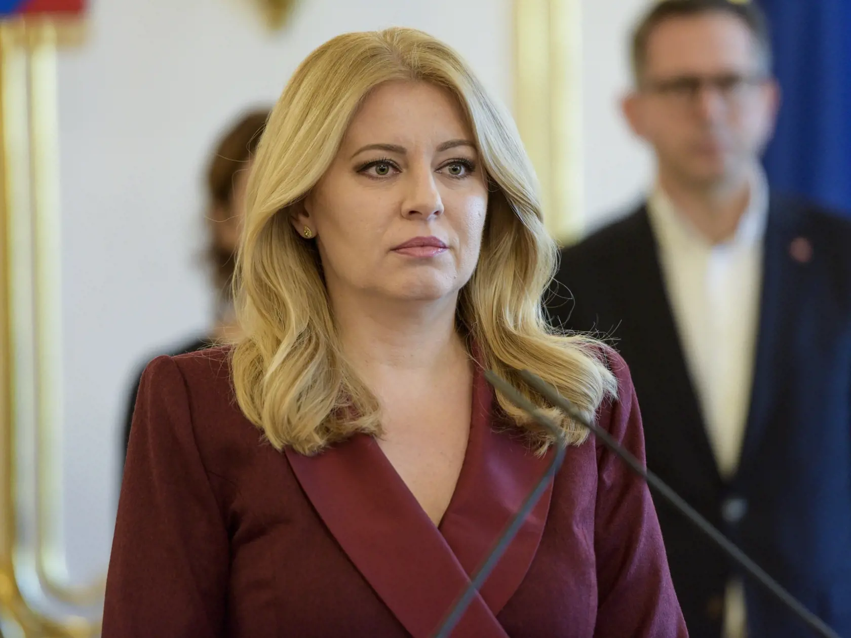 Na snímke prezidentka SR Zuzana Čaputová počas vyhlásenia k aktuálnej politickej situácii v Prezidentskom paláci v Bratislave v stredu 18. januára 2023. FOTO TASR - Pavol Zachar