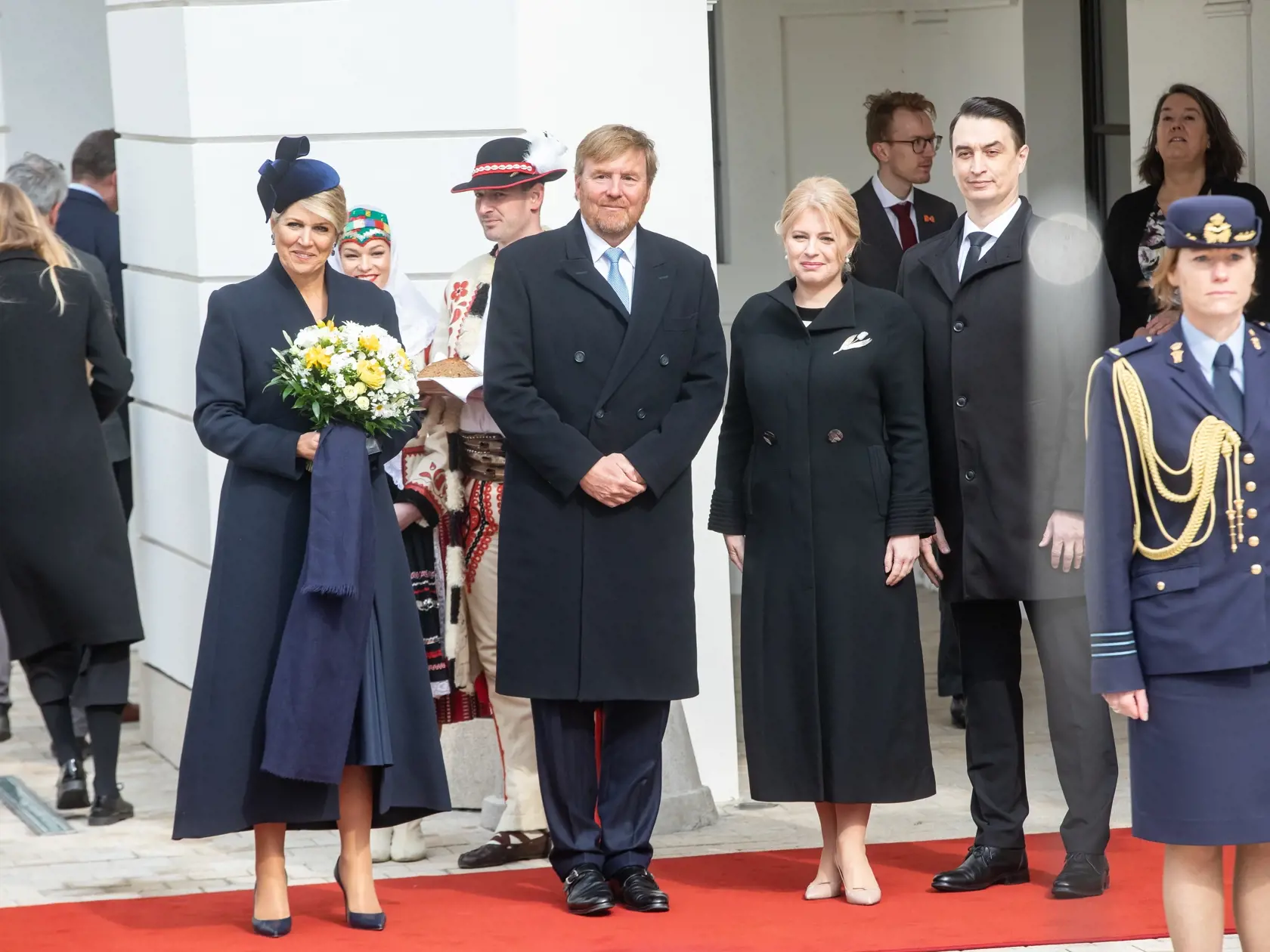 Prezidentka SR Zuzana Čaputová privítala v Prezidentskom paláci holandského kráľa Viliama-Alexandra a kráľovnú Máximu na oficiálnej trojdňovej návšteve. Na snímke je Zuzana Čaputová a Viliam Alexander.