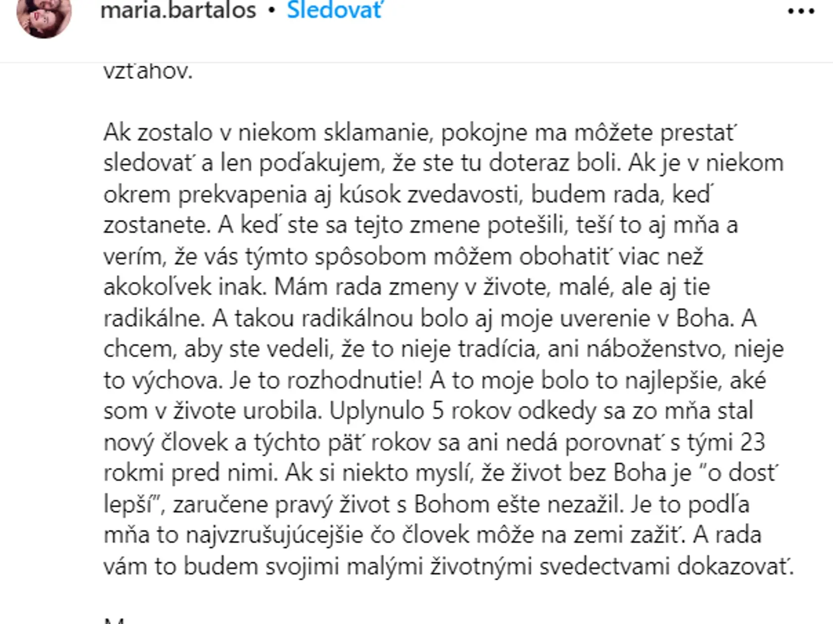 Mária Bartálos sa rozhodla viesť ľudí k Bohu