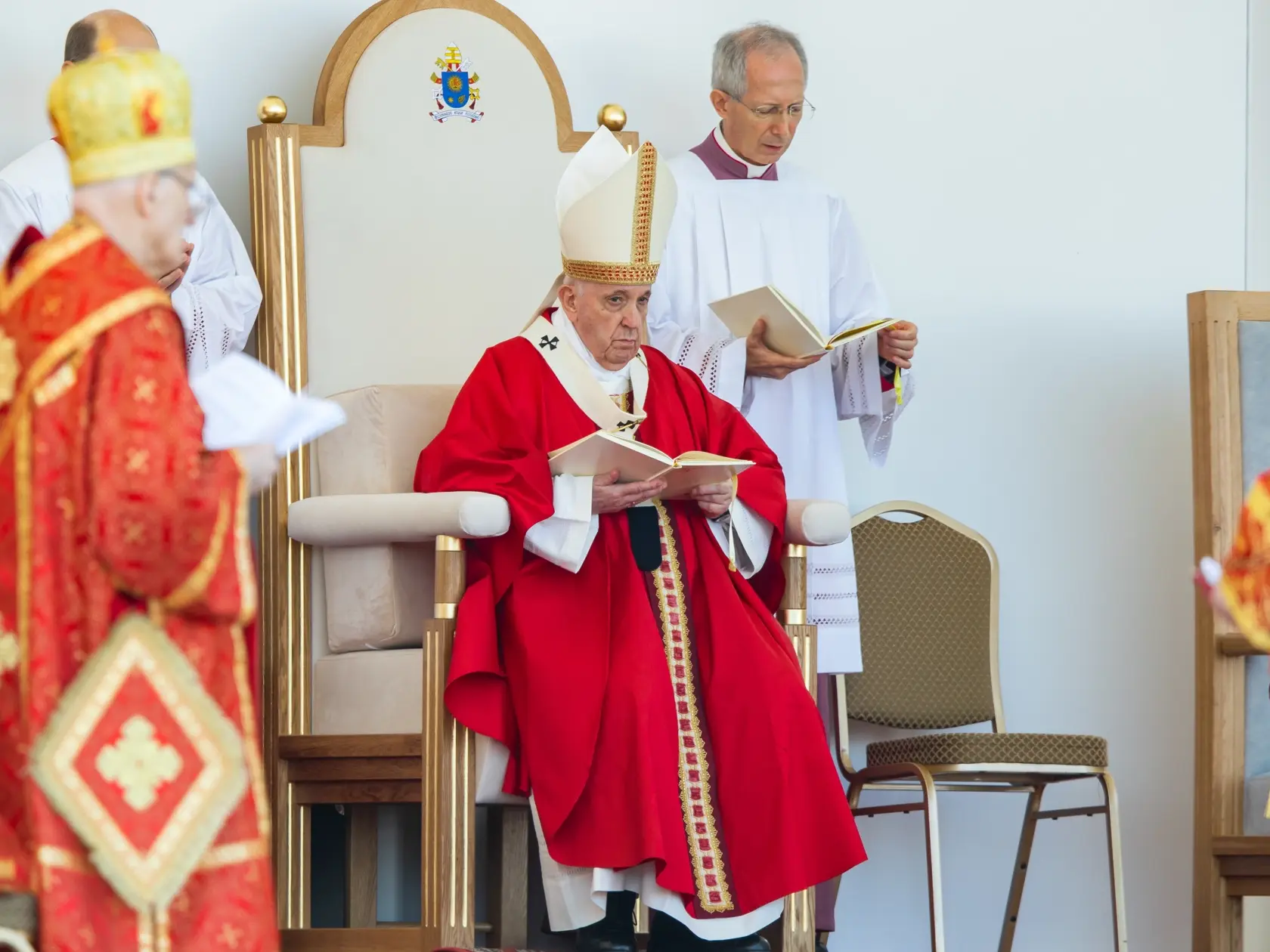 Svätá omša v Prešove za prítomnosti pápeža Františka. Na snímke pápež František.