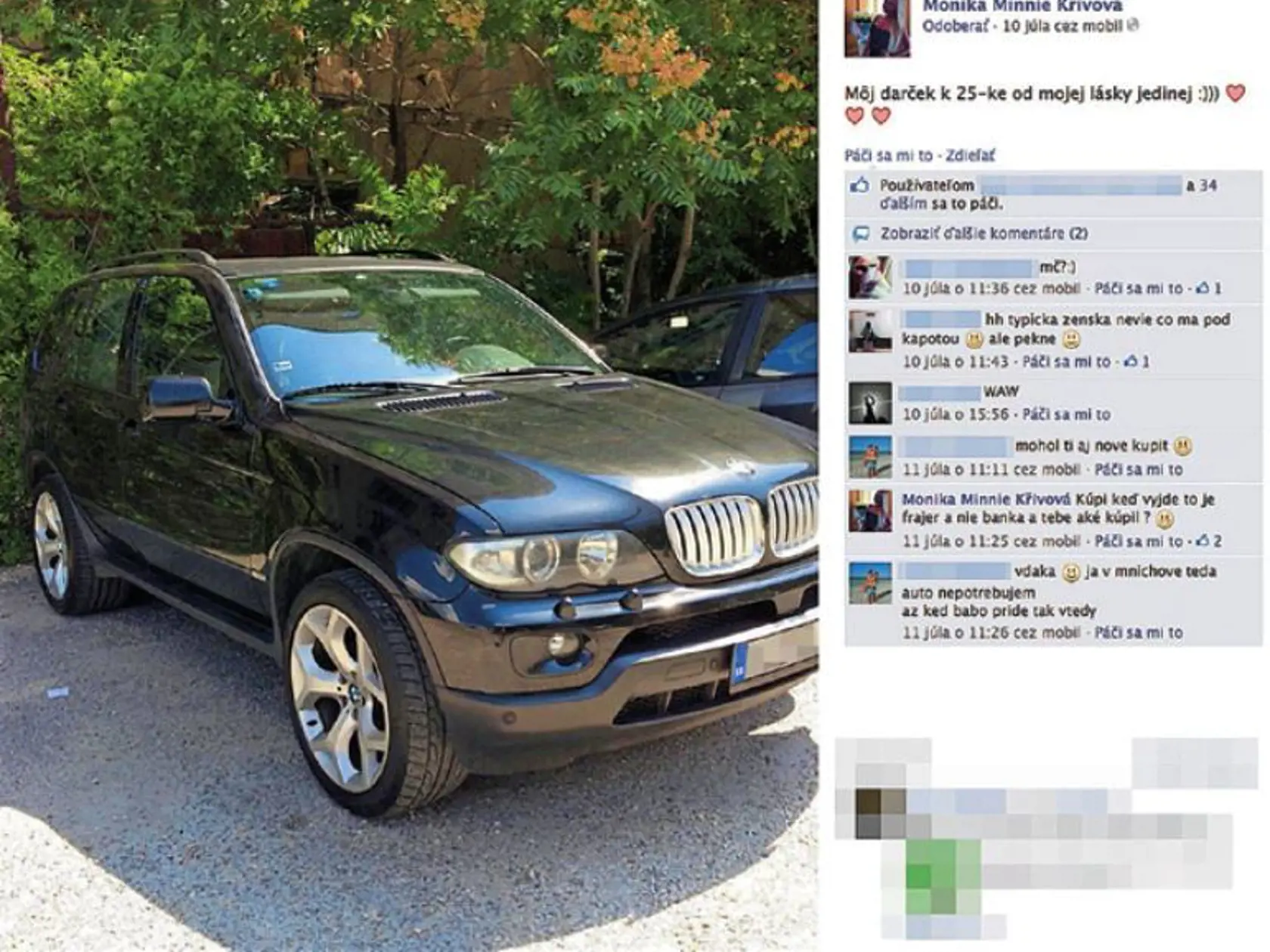 Křivová sa pochválila sa novým luxusným autom, ktoré dostala od Černáka na 25. narodeniny.