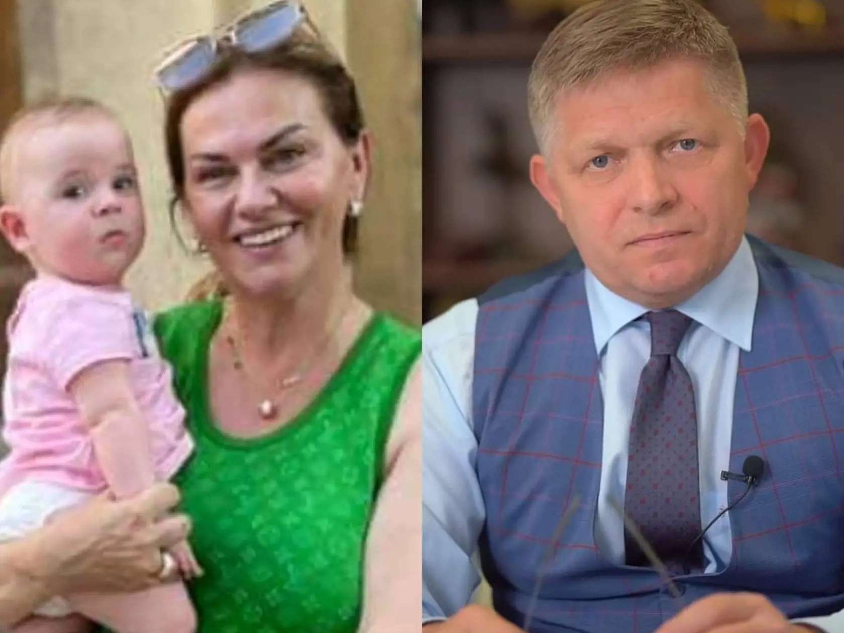 Monika Beňová s dcérou a Robert Fico.
