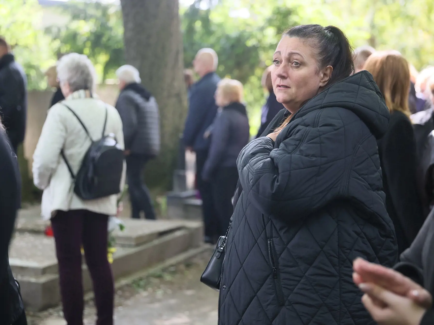 Pohreb Dušana Grúňa: Na snímke dcéra Karola Duchoňa Danka. Jej otec bol najlepším kamarátom Dušana.