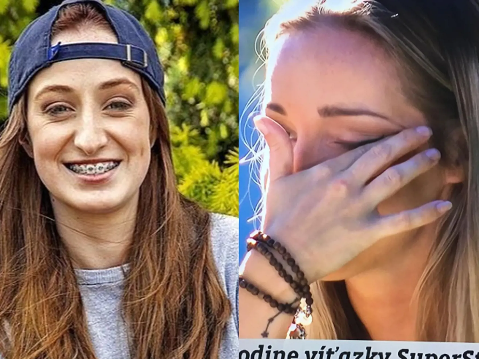 Barbora Piešová (vľavo) svojím videom rozplakala sestru Lenku v živom vysielaní Telerána.