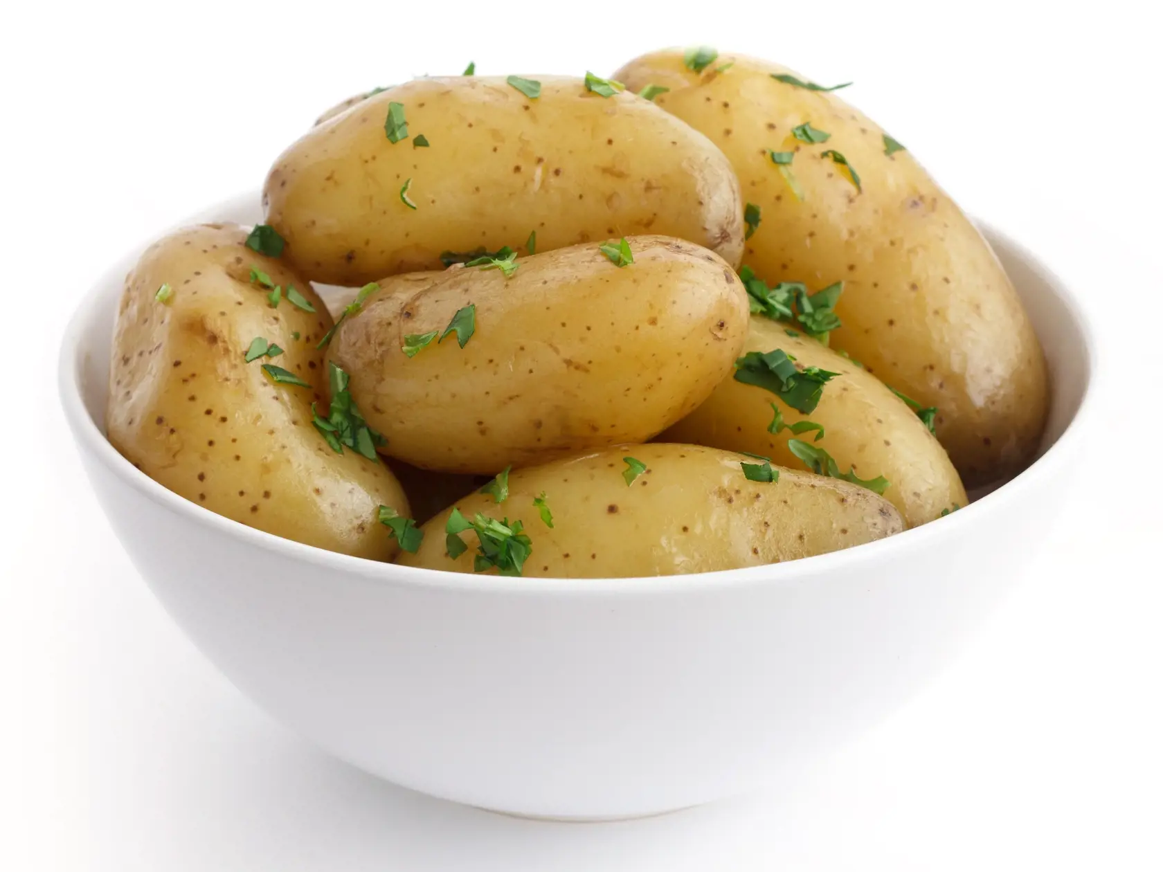 Shiny,Boiled,Small,Potatoes,With,Parsley,In,Bowl.