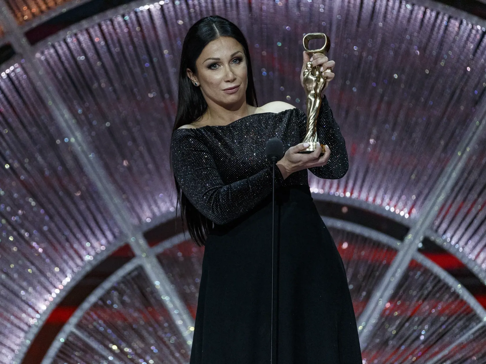 Na snímke Kristína Kovešová počas priameho prenosu z galavečera OTO 2019.