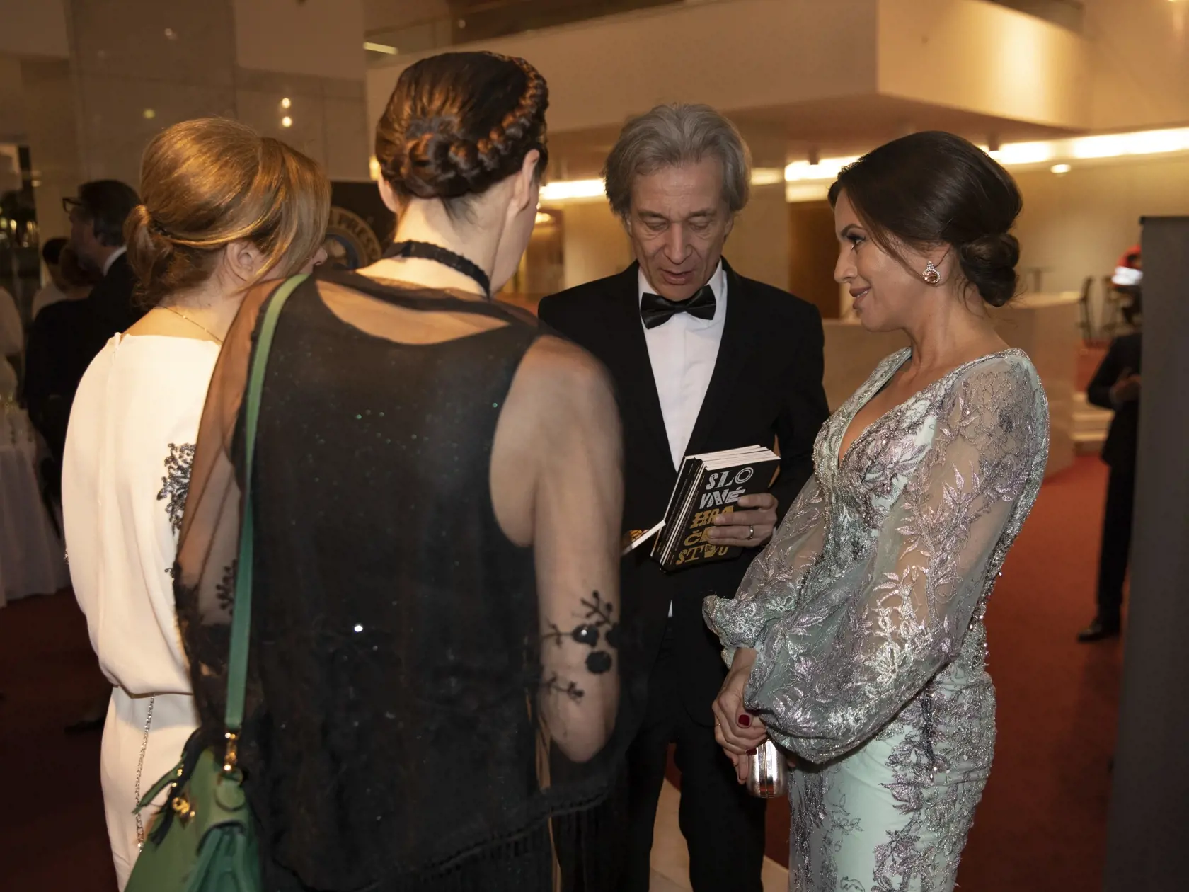 Na snímke je after party  Krištáľového krídla 2023 v novej budove SND.
Simona Hurajová, Milan Kolcun