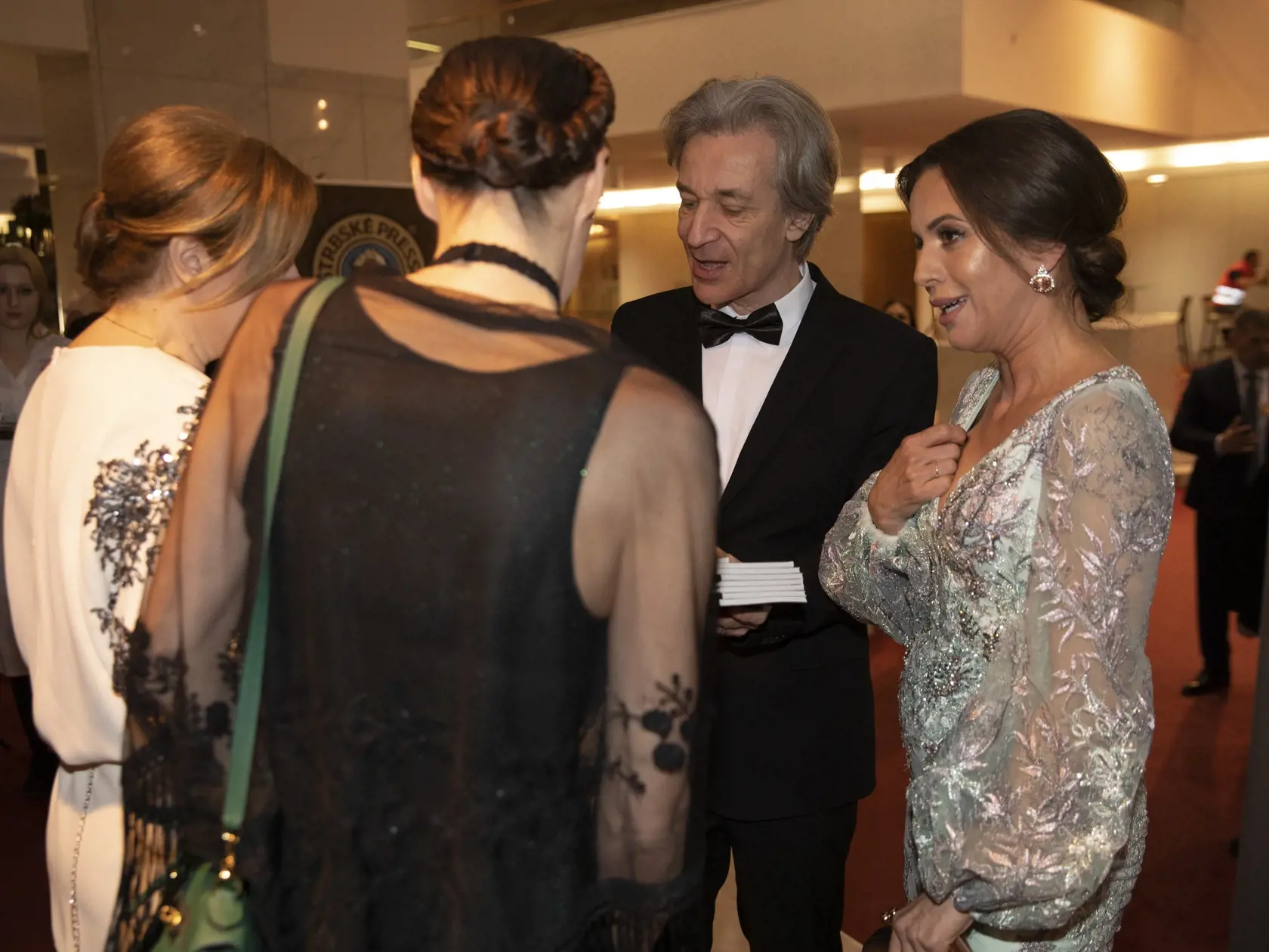 Na snímke je after party  Krištáľového krídla 2023 v novej budove SND.
Simona Hurajová, Milan Kolcun