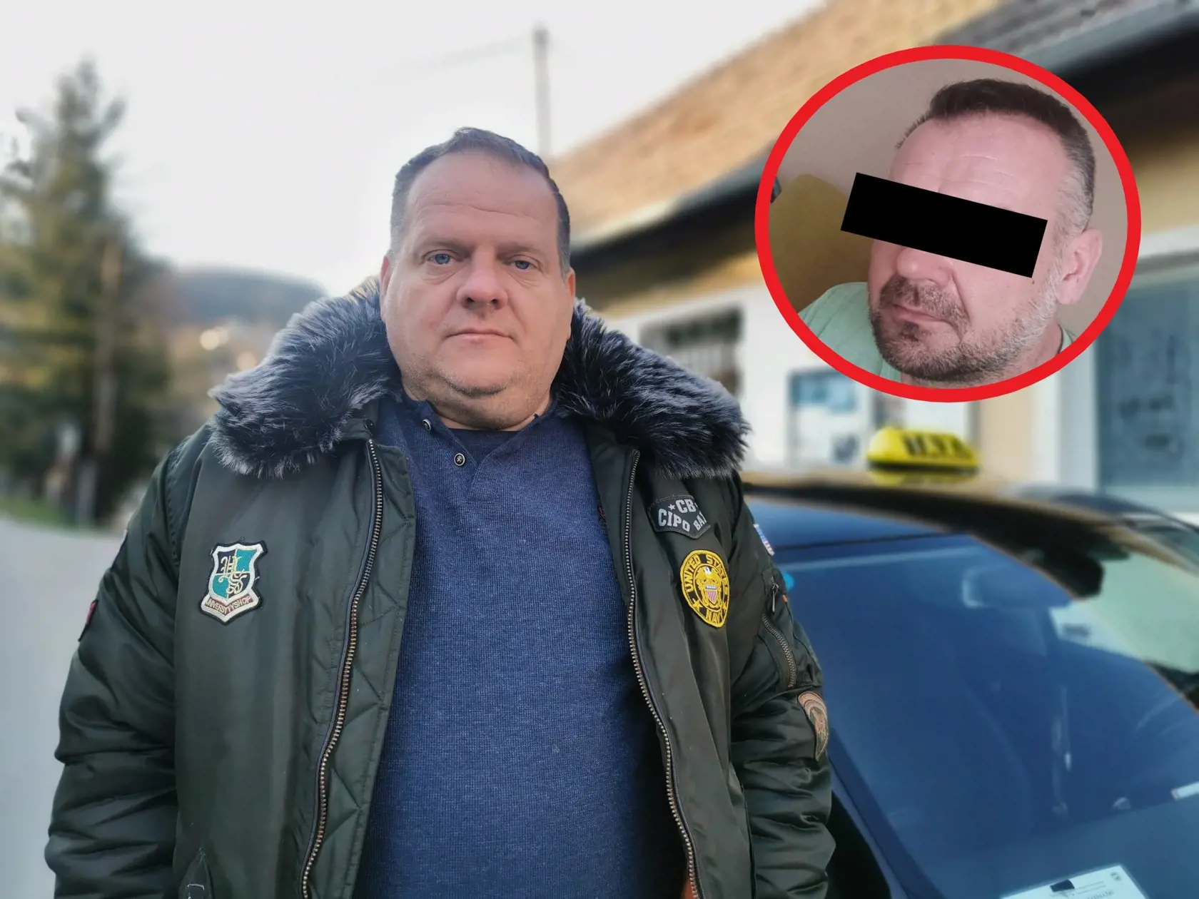 Taxikár Imrich Bošák (vľavo) potvrdil, že Juraj B. (vpravo v krúžku), známy aj ako lámač sŕdc, dlží peniaze aj trenčianskym taxikárom, s ktorými sa zvykol voziť a nezaplatiť.