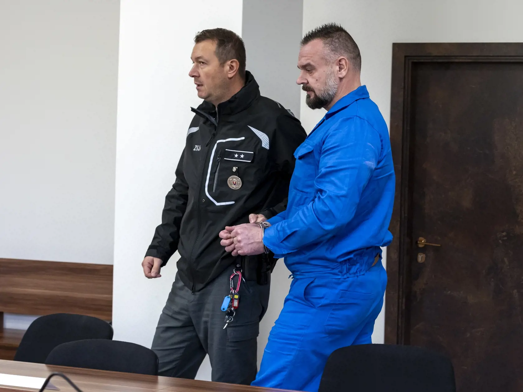 Na snímke je Juraj Bolebruch počas hlavného pojednávania na súde v Považskej Bystrici  - pokračovací zločin podvod.