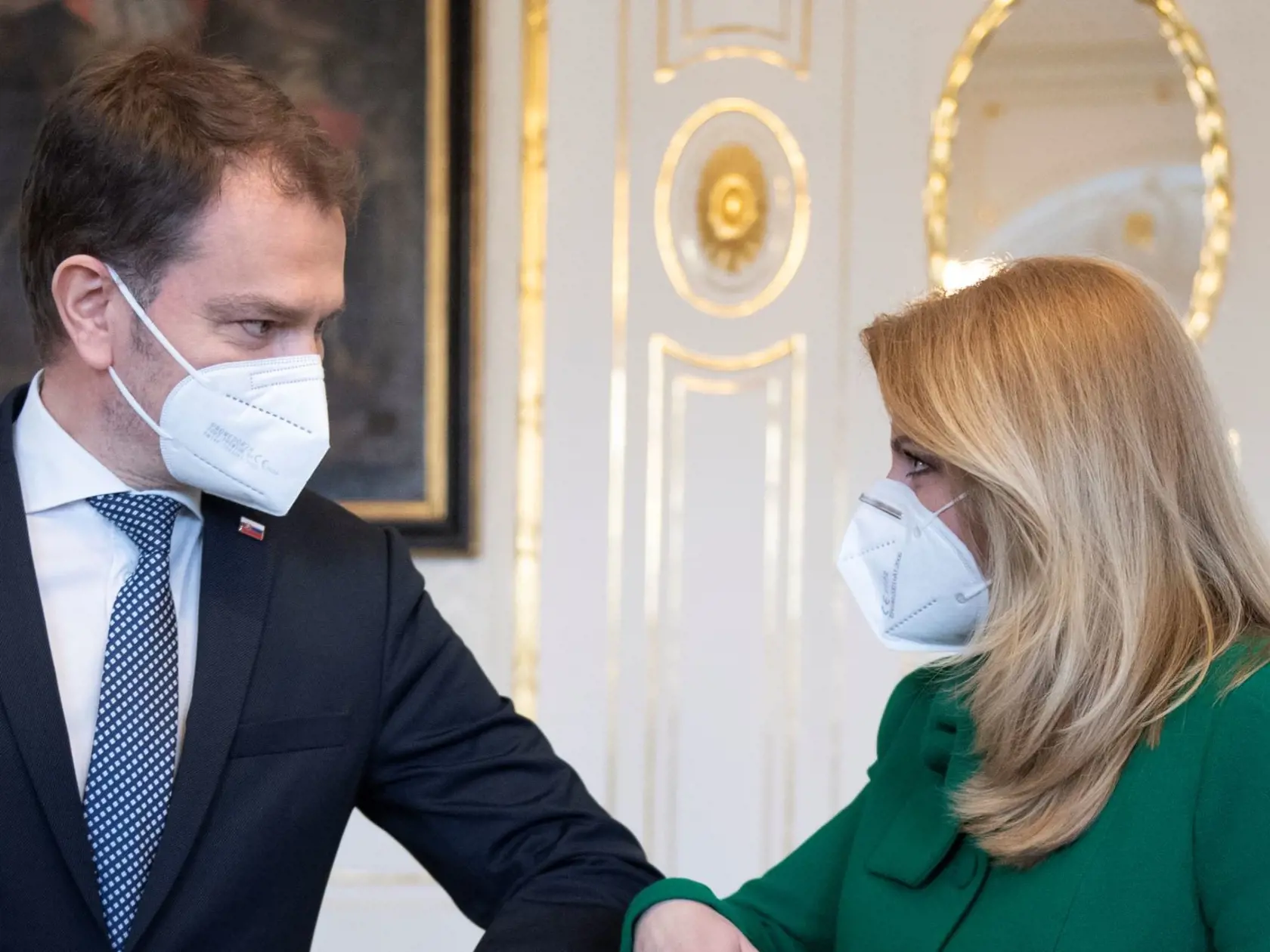 Stretnutie prezidentky SR Zuzany Čaputovej a premiéra Igora Matoviča v Prezidentskom paláci