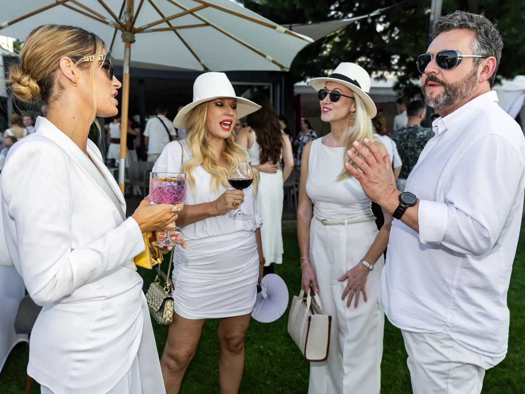 Letná párty TV JOJ 2024 v Bratislave. Na snímke Michal Hudák, Gabriela Ruman a Jasmina Alagič Vrbovská.