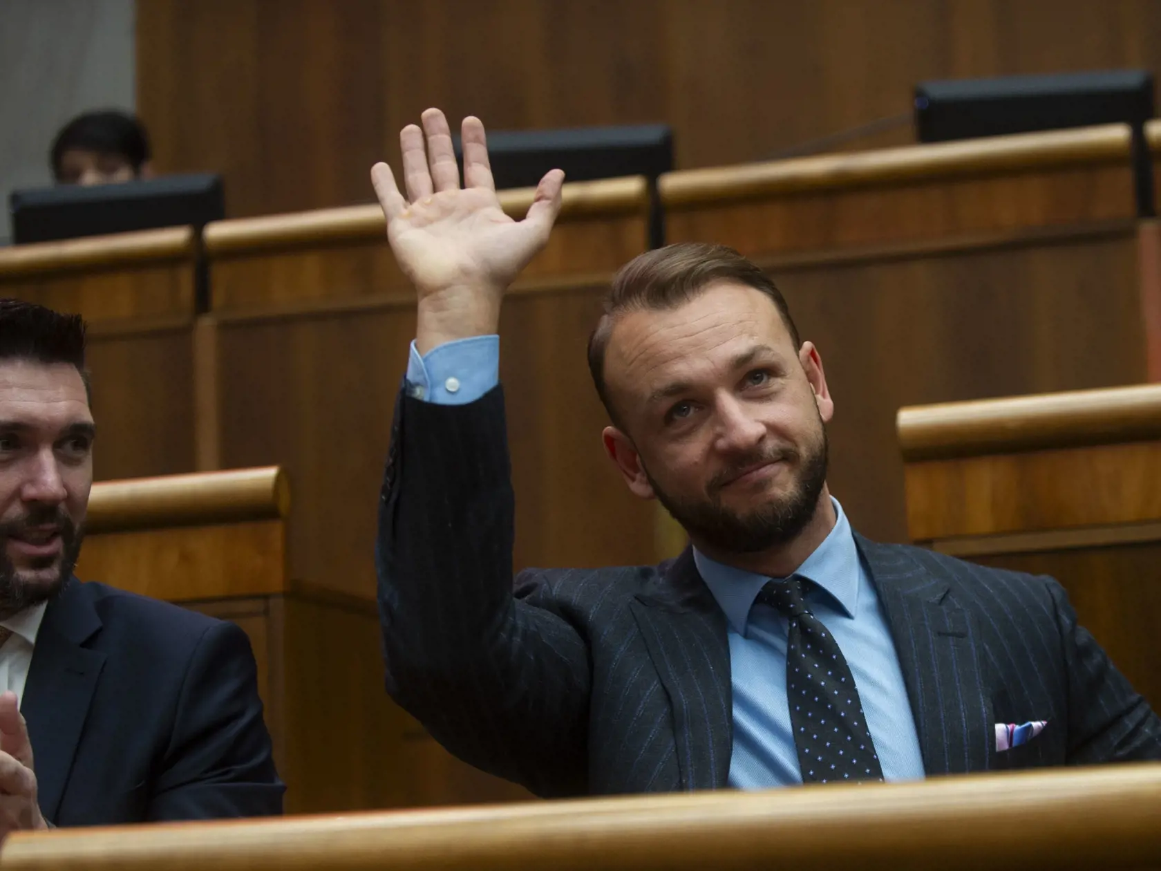 Na snímke minister vnútra SR Matúš Šutaj Eštok reaguje počas schôdze Národnej Rady SR, kde sa ho opozícia pokúsila odvolať 29. novembra 2023 v Bratislave.