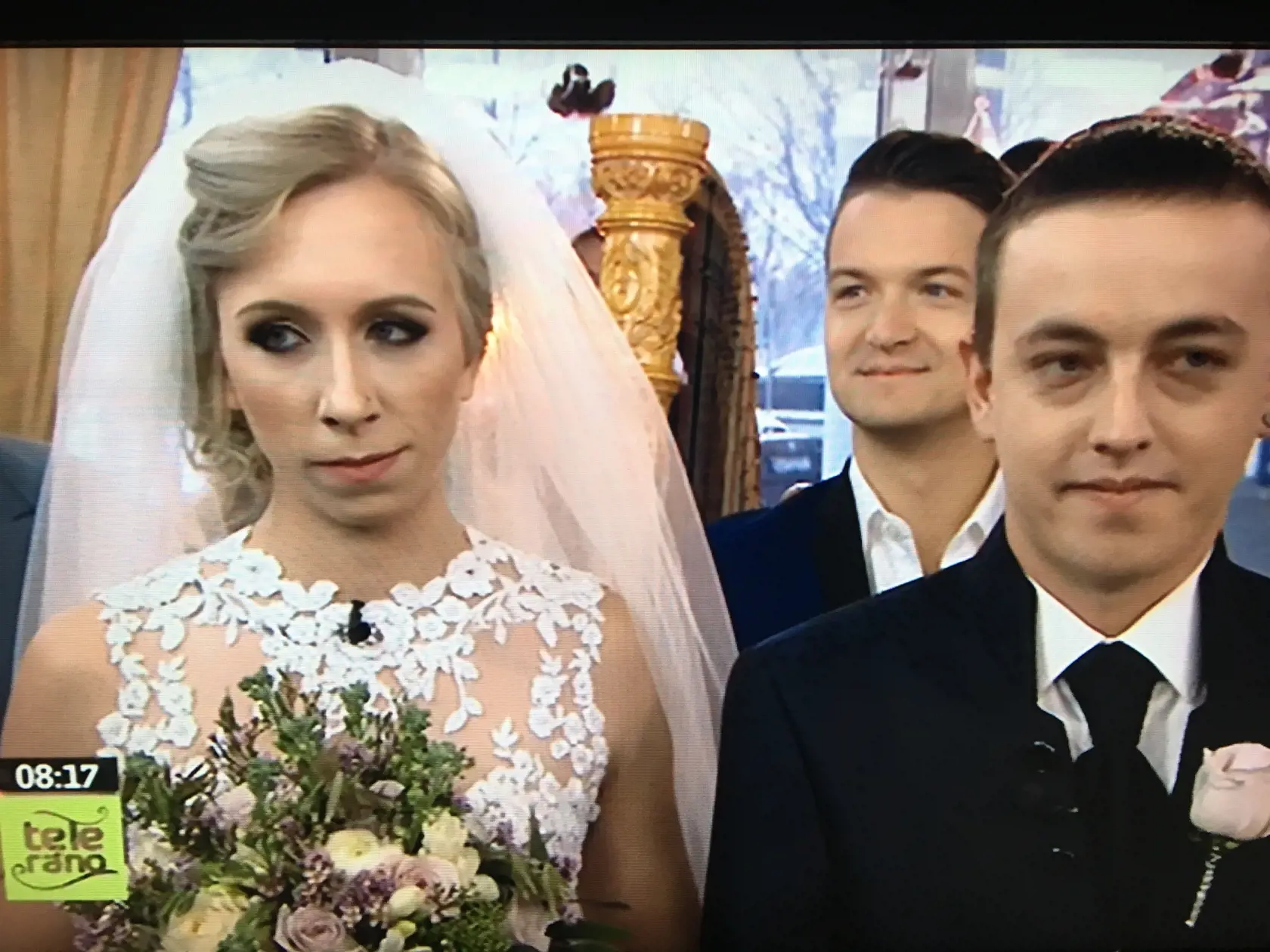Manželia Zuzana a Marcel, ktorí sa zobrali v priamom prenose v markizáckom Teleráne. 