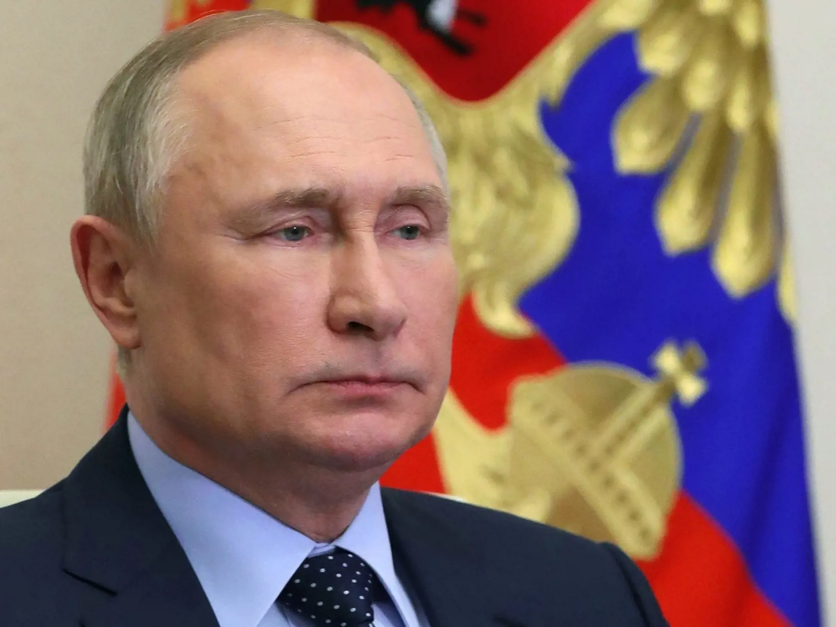 JB 53 Moskva - Ruský prezident Vladimir Putin predsedá zasadnutiu Bezpečnostnej rady prostredníctvom videokonferencie v jeho rezidencii Novo-Ogarjovo pri Moskve 15. apríla 2022. FOTO TASR/AP

Russian President Vladimir Putin chairs a Security Council meeting via videoconference at the Novo-Ogaryovo residence outside Moscow, Russia, Friday, April 15, 2022. (Mikhail Klimentyev, Sputnik, Kremlin Pool Photo via AP)