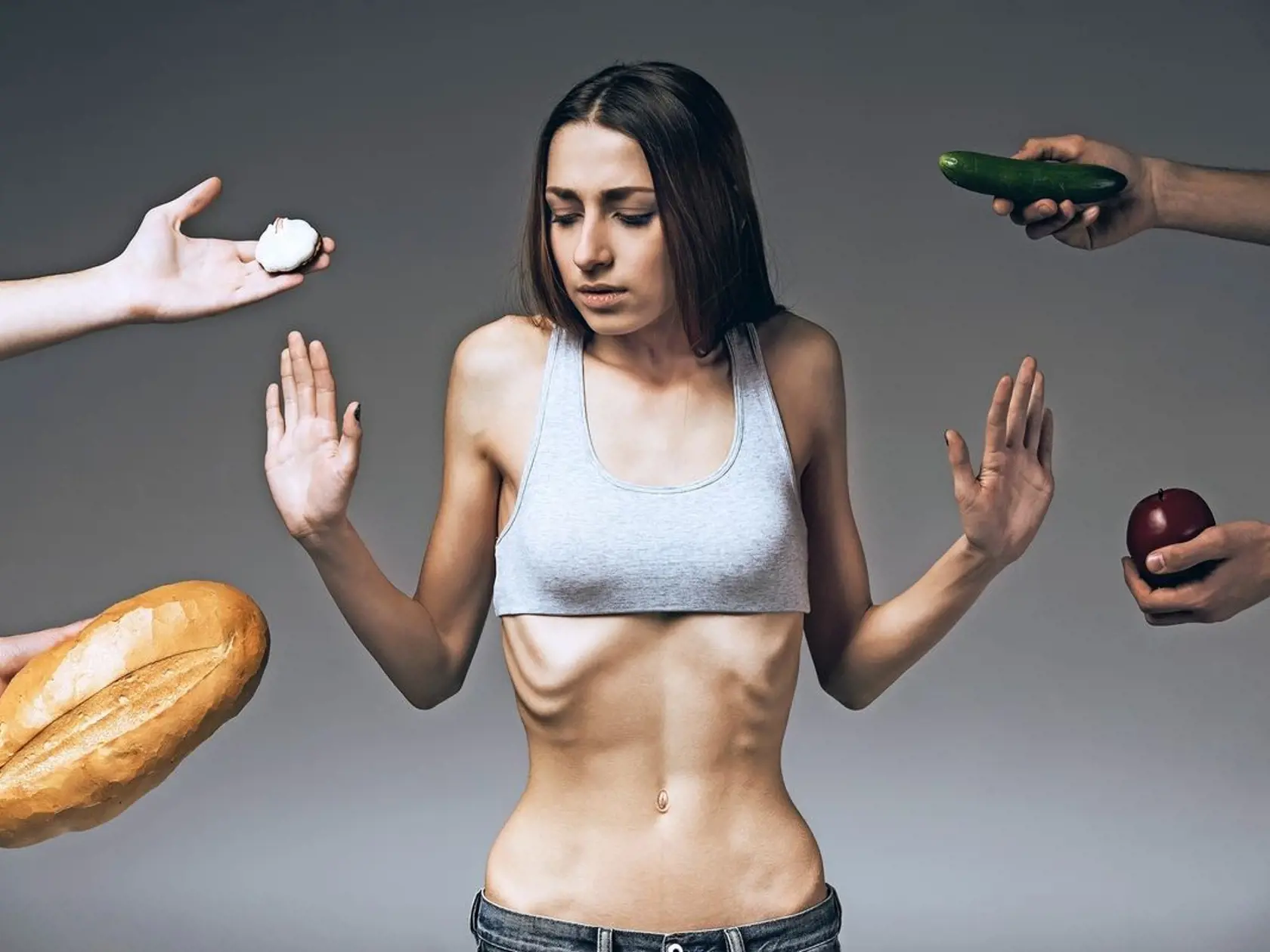 Anorexia môže viesť až k úplnému odmietaniu jedla.