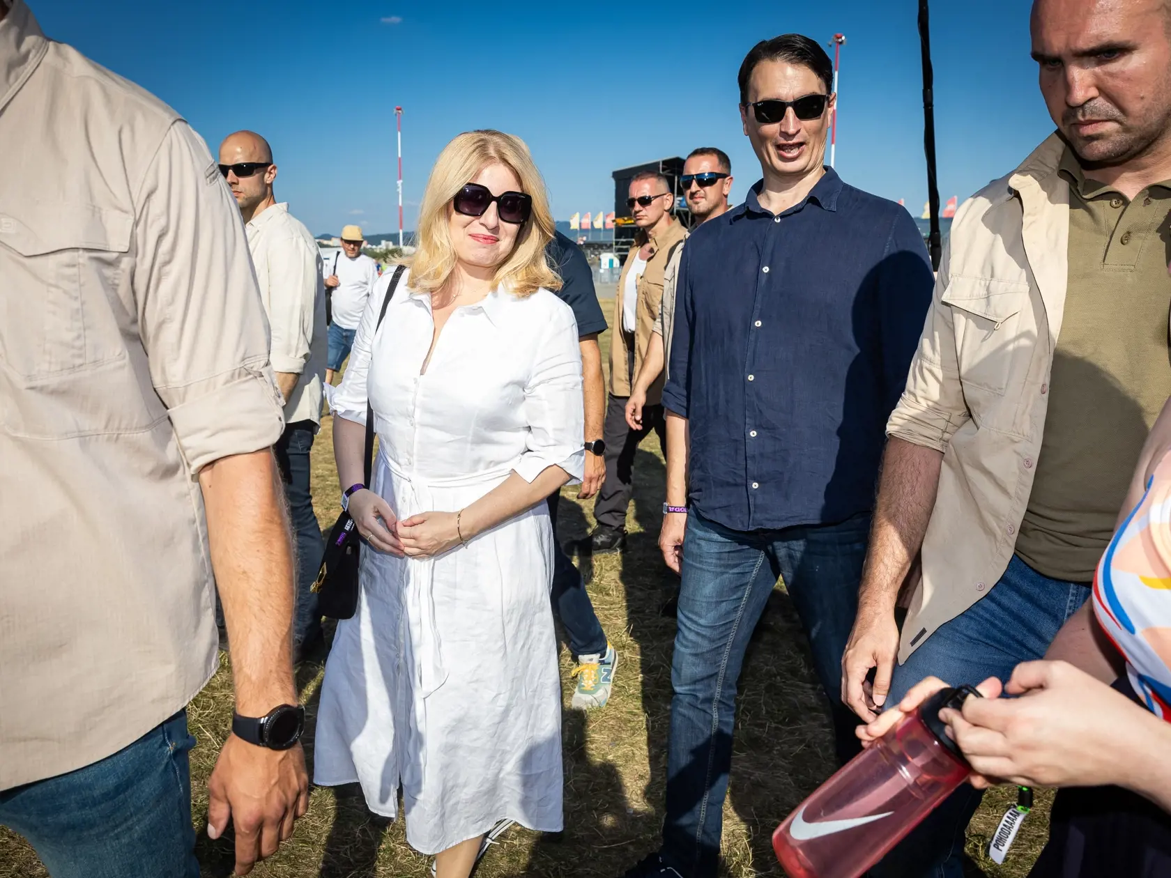 Festival “POHODA 2023” na letisku v Trenčíne. Na snímke Zuzana Čaputová a Juraj Rizman.