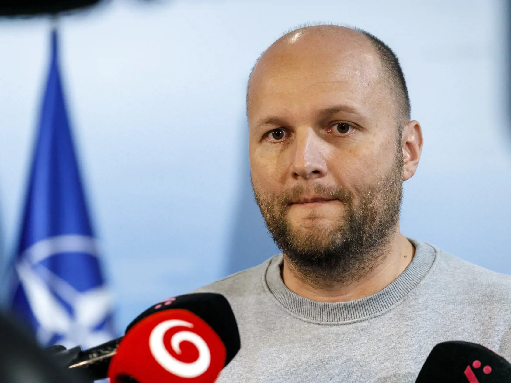 Na snímke minister obrany SR Jaroslav Naď (OĽANO) počas tlačovej konferencie v Bratislave 4. novembra 2022. FOTO TASR - Dano Veselský