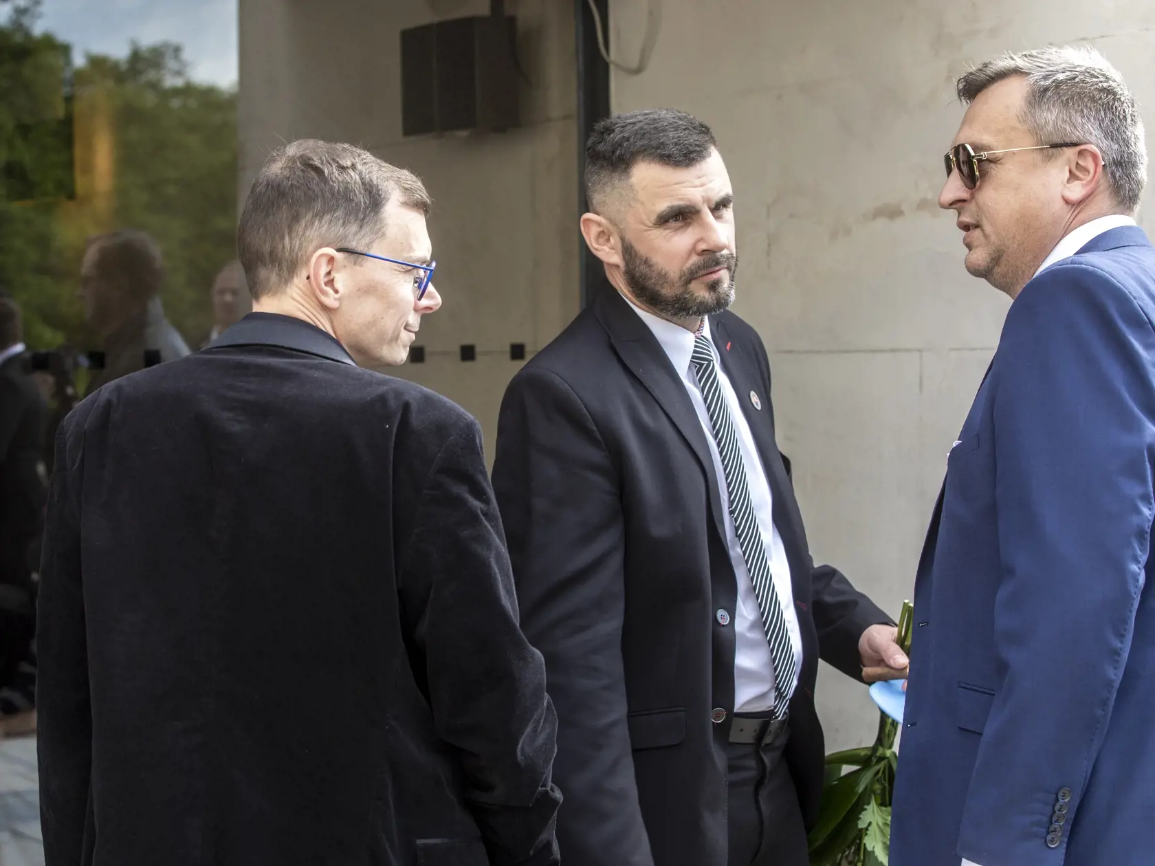 Na snímke je posledná rozlúčka s podnikateľom Fedorom Flašíkom v bratislavskom krematóriu, ktorá sa konala v piatok 3.5 2024. Na fotke je podpredseda parlamentu Andrej Danko a poslanec Ján Mažgút.