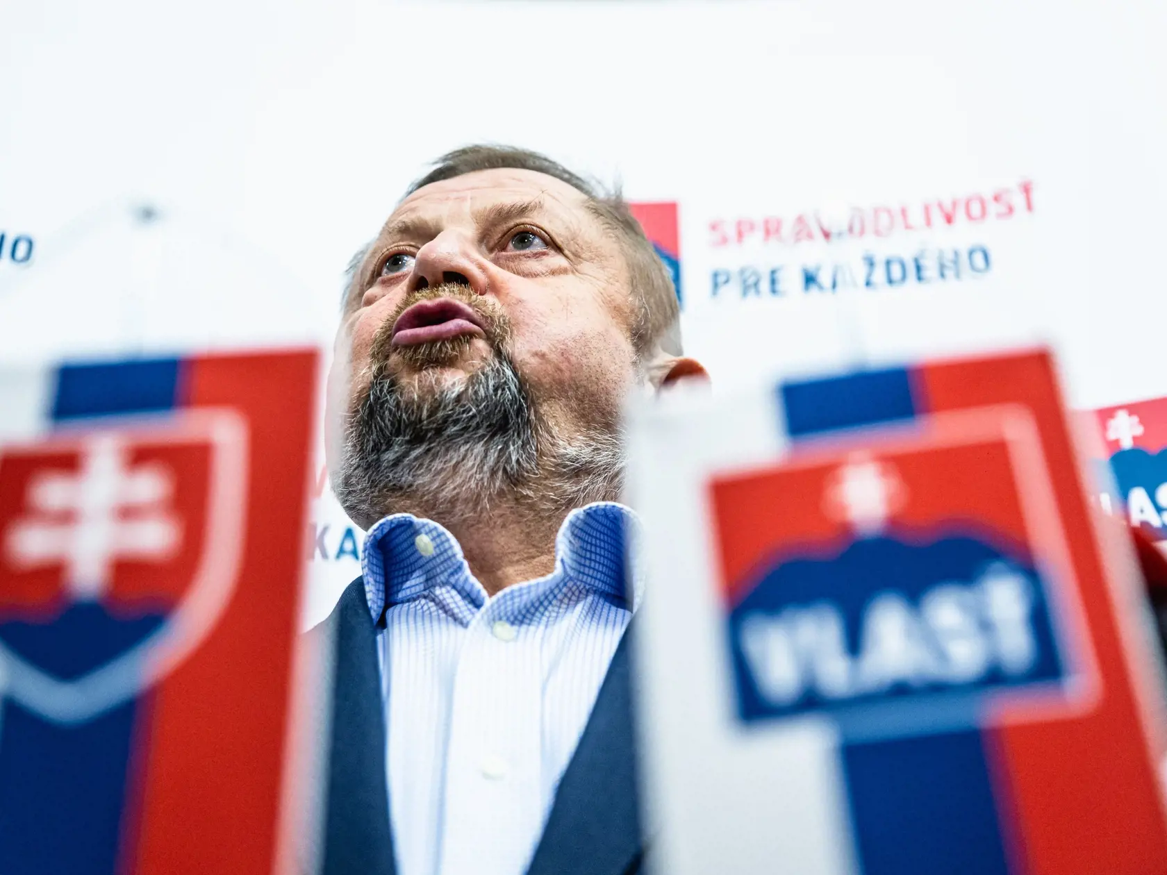 Na snímke v centrále politickej strany Vlasť počas volebnej noci do Národnej rady Slovenskej republiky, 29.2.2020.