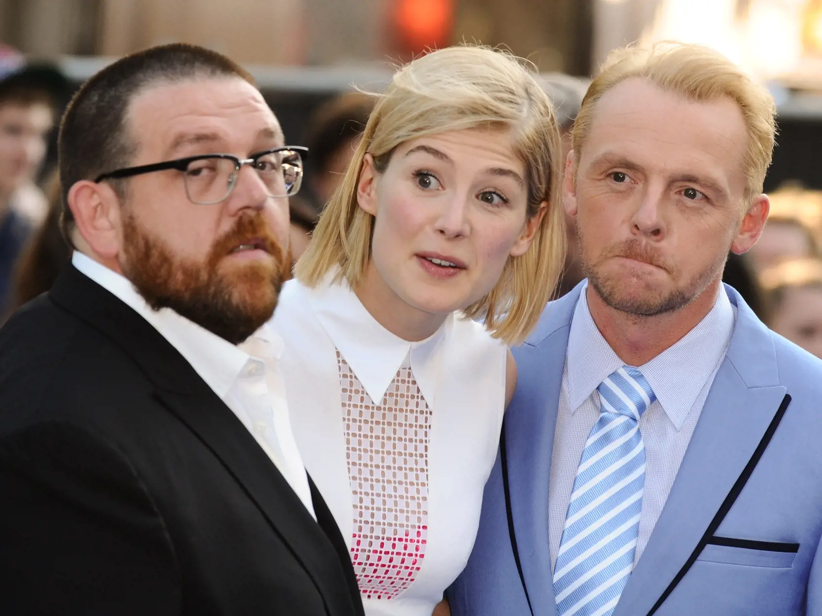 Nick,Frost,,Rosamund,Pike,And,Simon,Pegg,Arrives,For,The