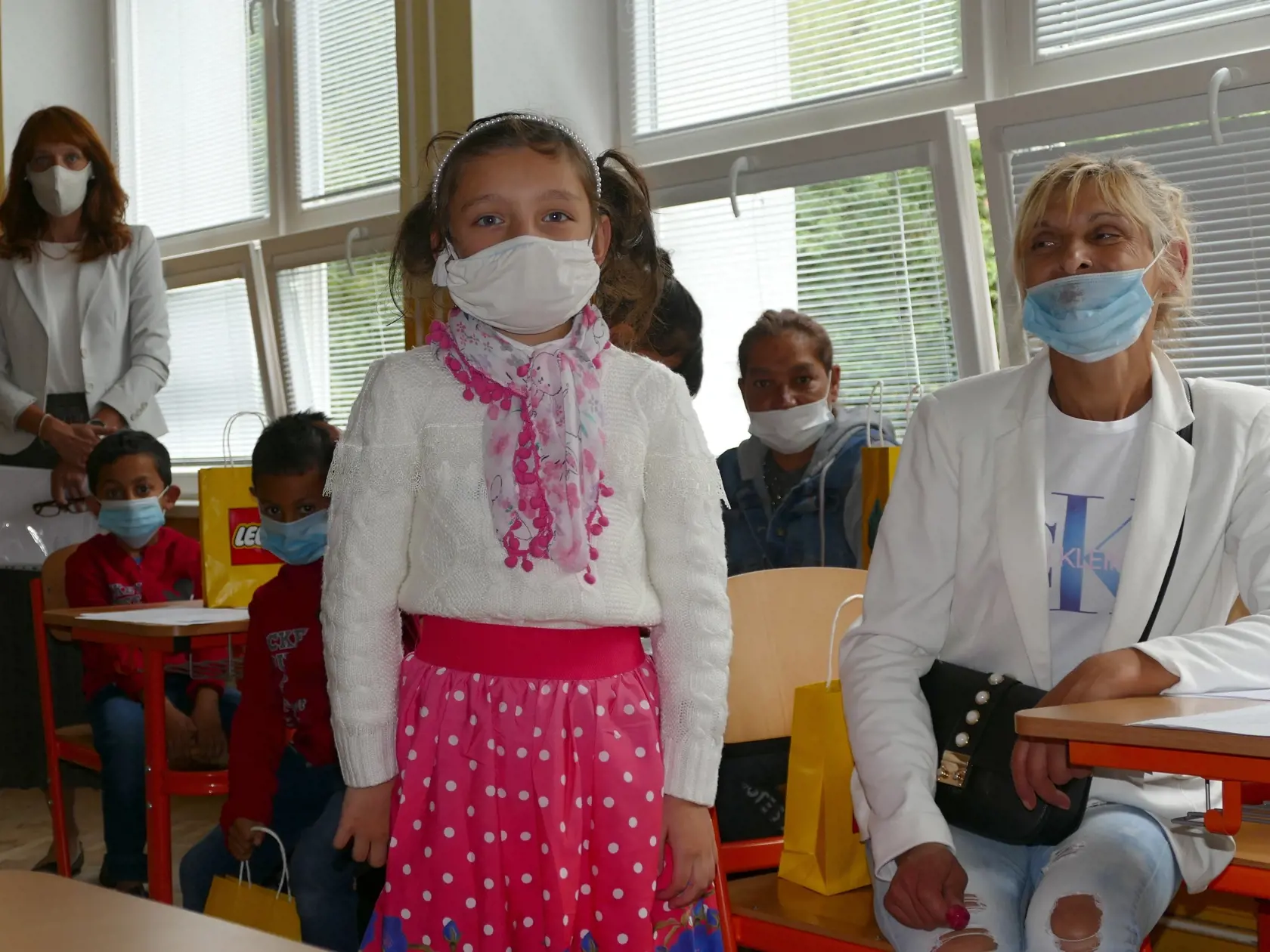 Na snímke žiaci nultého ročníka počas prvého školského dňa na Základnej škole Jarná v Žiline 2. septembra 2020. FOTO TASR - Erika Ďurčová

